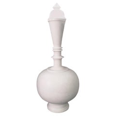 Hand-Carved White Marble Vase