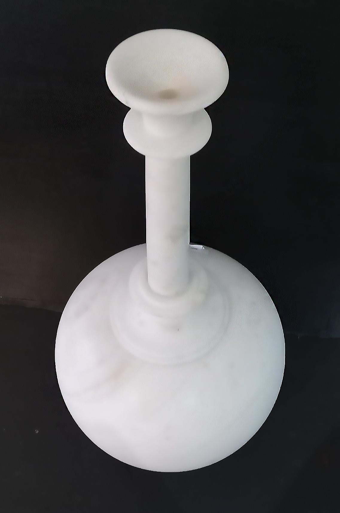 Hand Carved White Marble Vase from India at 1stDibs