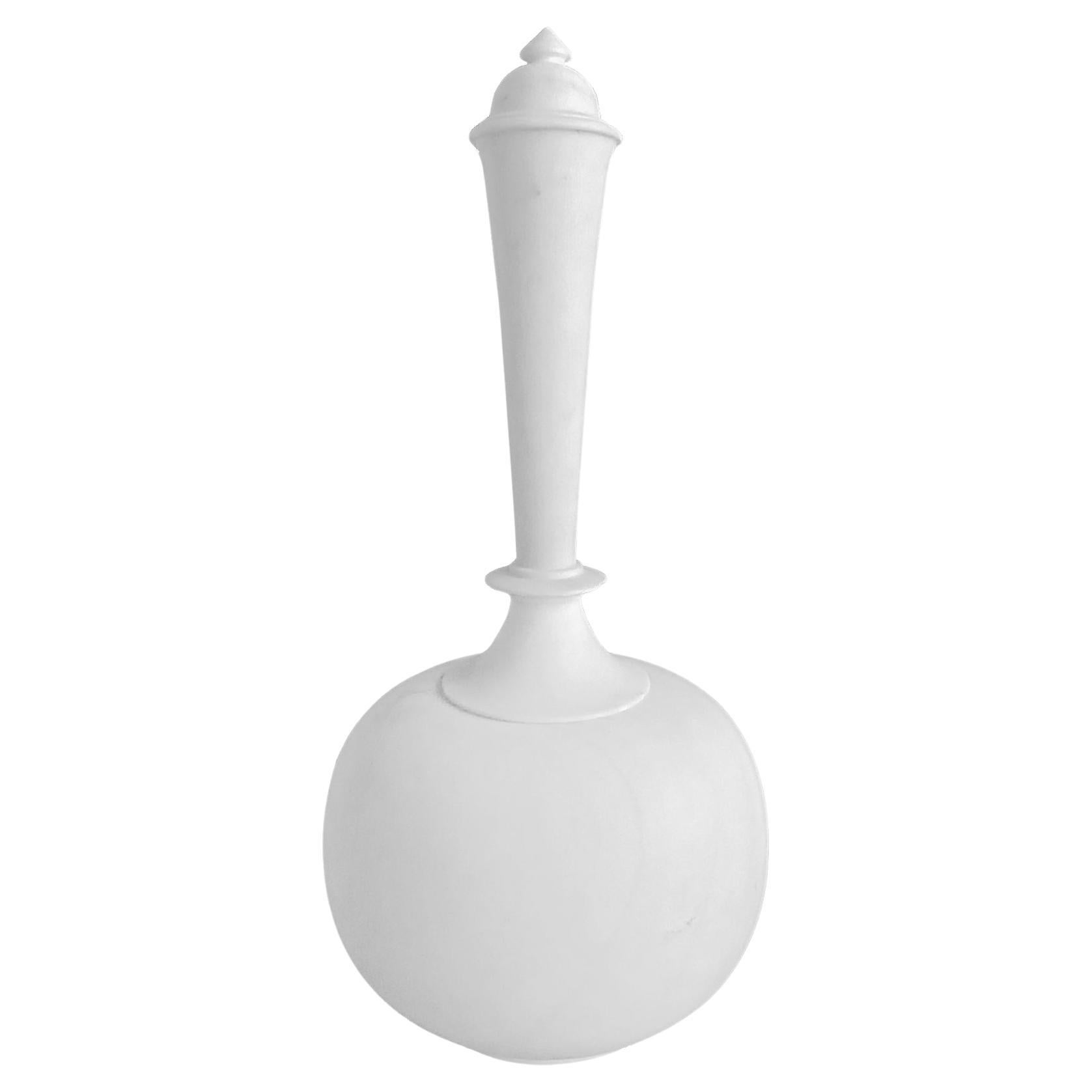 Handgeschnitzte Vase aus weißem Marmor, 28 Zoll hoch, spätes 20. Jahrhundert
