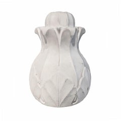 Hand-Carved White Marble Fountain Vessel from India