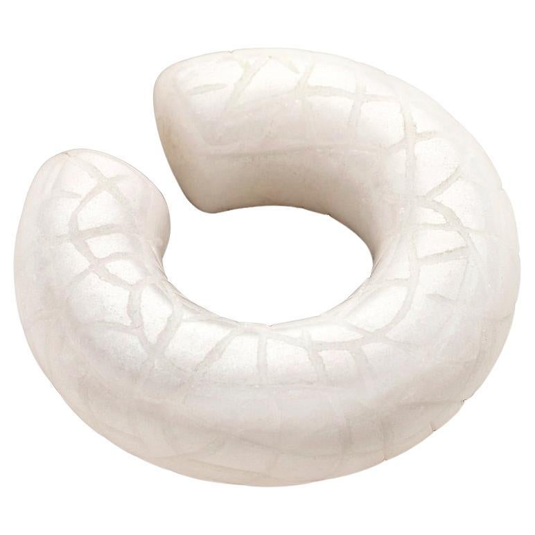 Pre-owned Cocoerow Fine Jewelry Hand-carved White Quartz Ear Cuff By Cocoerow, Modern Sculptural Jewelry