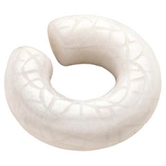 Hand-Carved White Quartz Ear Cuff by Cocoerow, Modern Sculptural Jewelry
