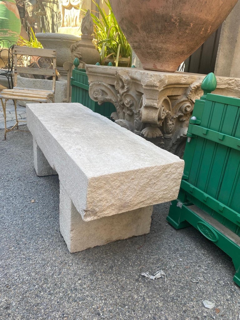 Hand Carved White Stone Park Garden Bench Seat Antique Indoor Outdoor