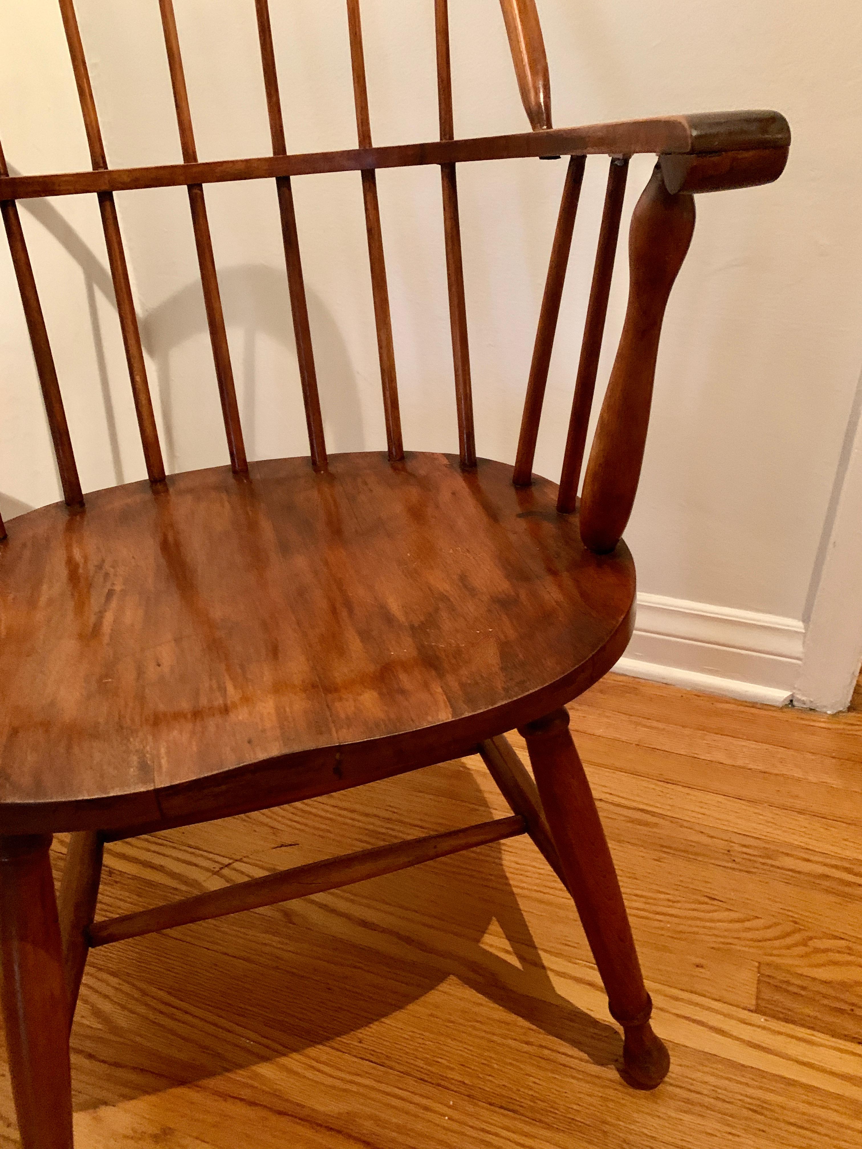 Wood Hand Carved Windsor Chair For Sale