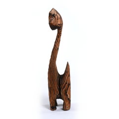 Hand Carved Witco Wood  3-Foot Tiki Cat Sculpture