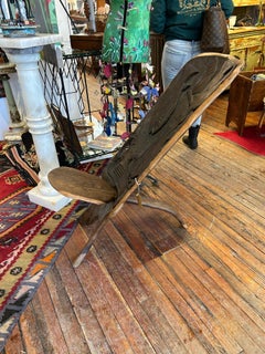 Sedia da parto africana in legno intagliato a mano