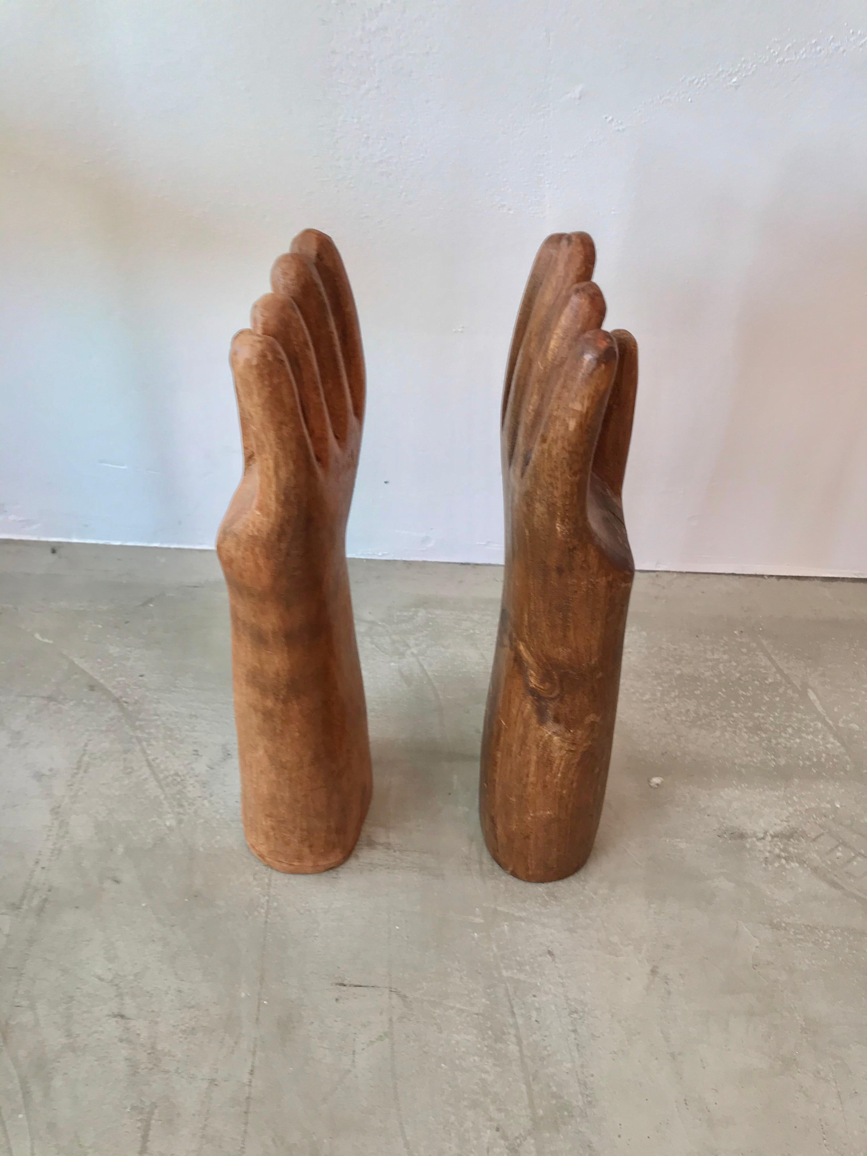 Hand Carved Wood Arms In Good Condition In Los Angeles, CA