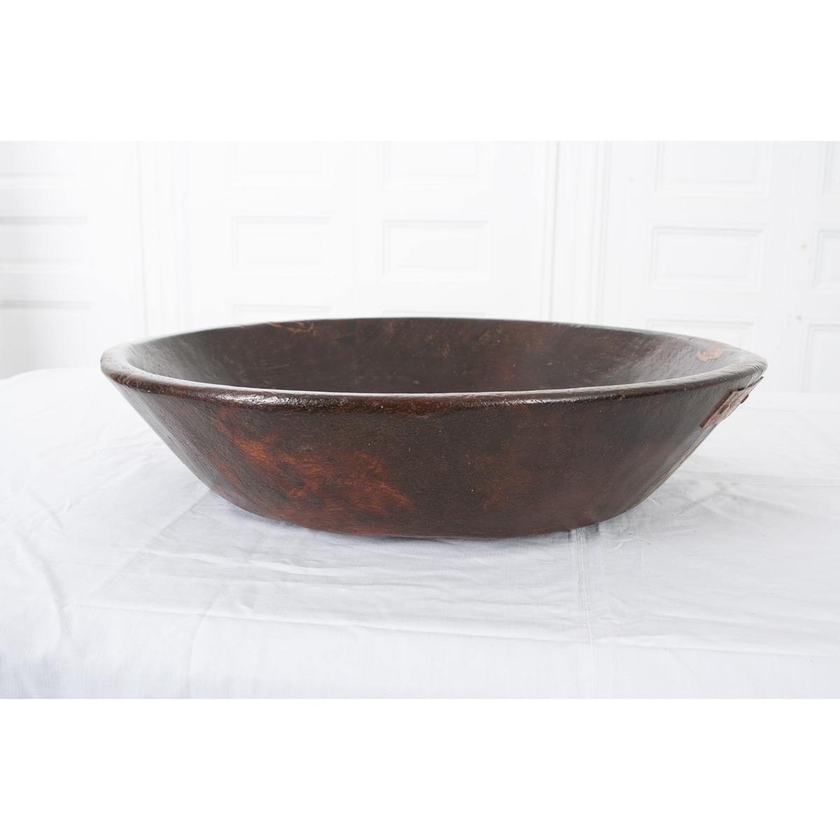 English Hand Carved Wood Bowl For Sale