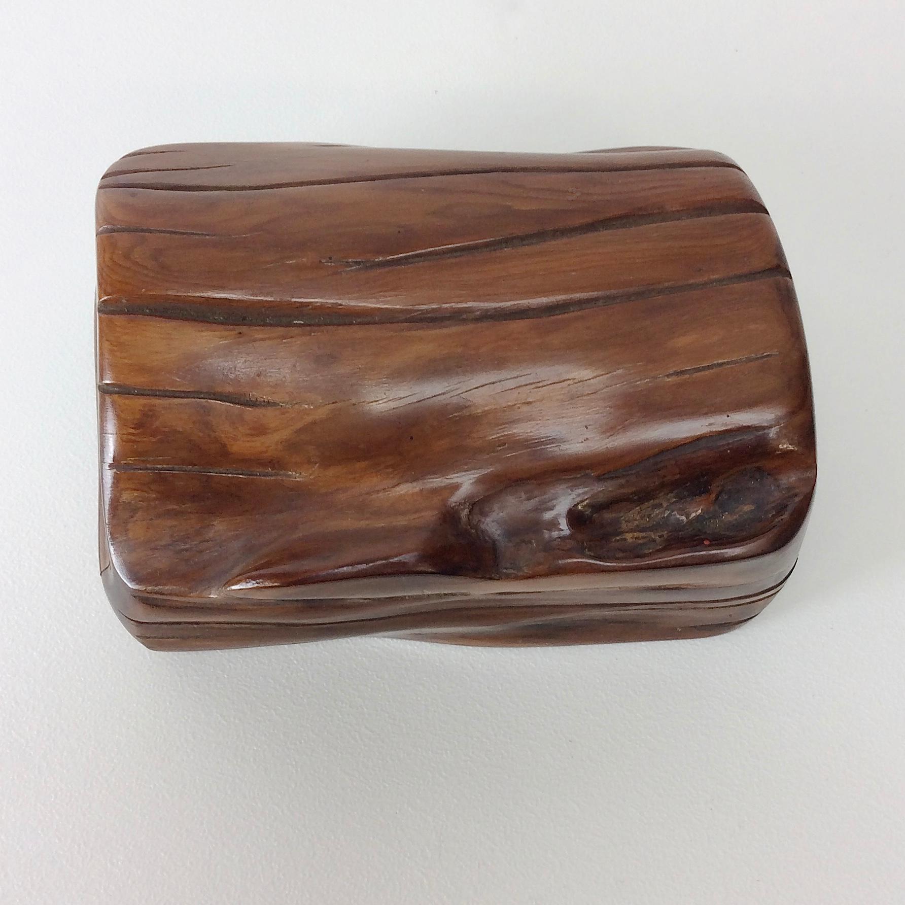 Mid-20th Century Hand-Carved Wood Box, circa 1950, France