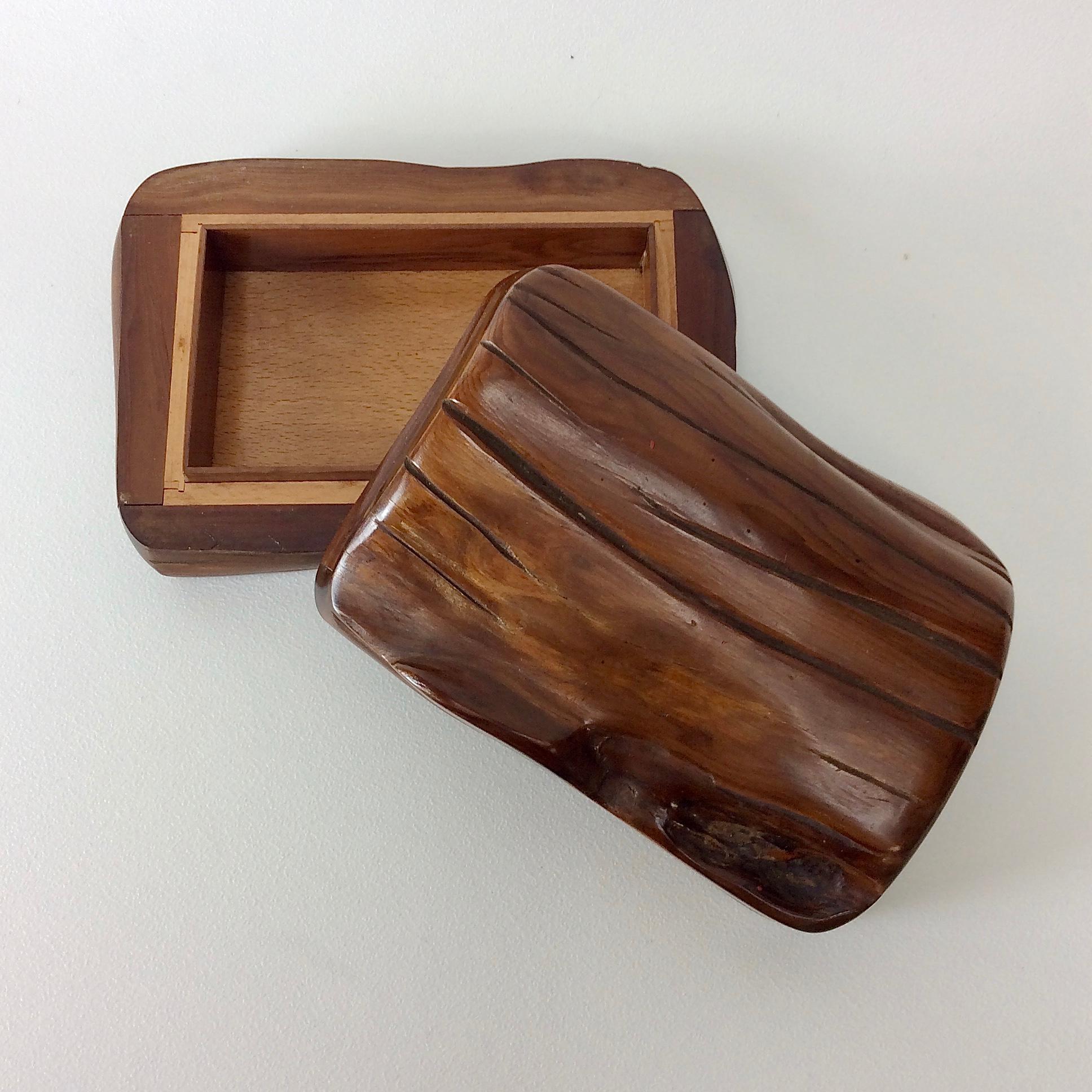 Hand-Carved Wood Box, circa 1950, France 1