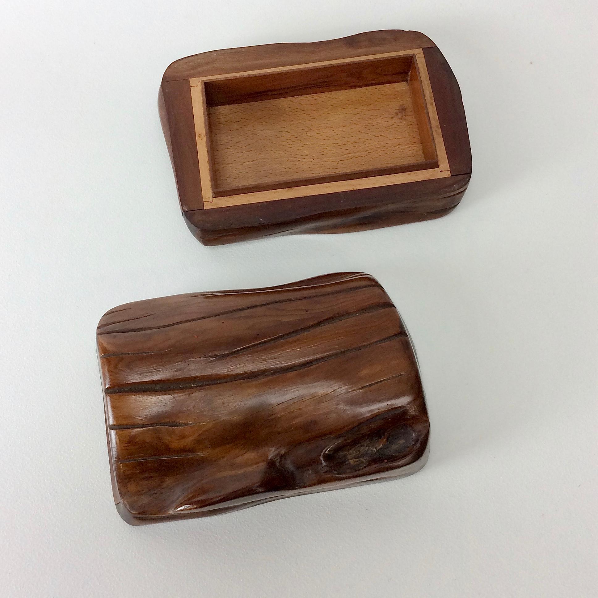 Hand-Carved Wood Box, circa 1950, France 2