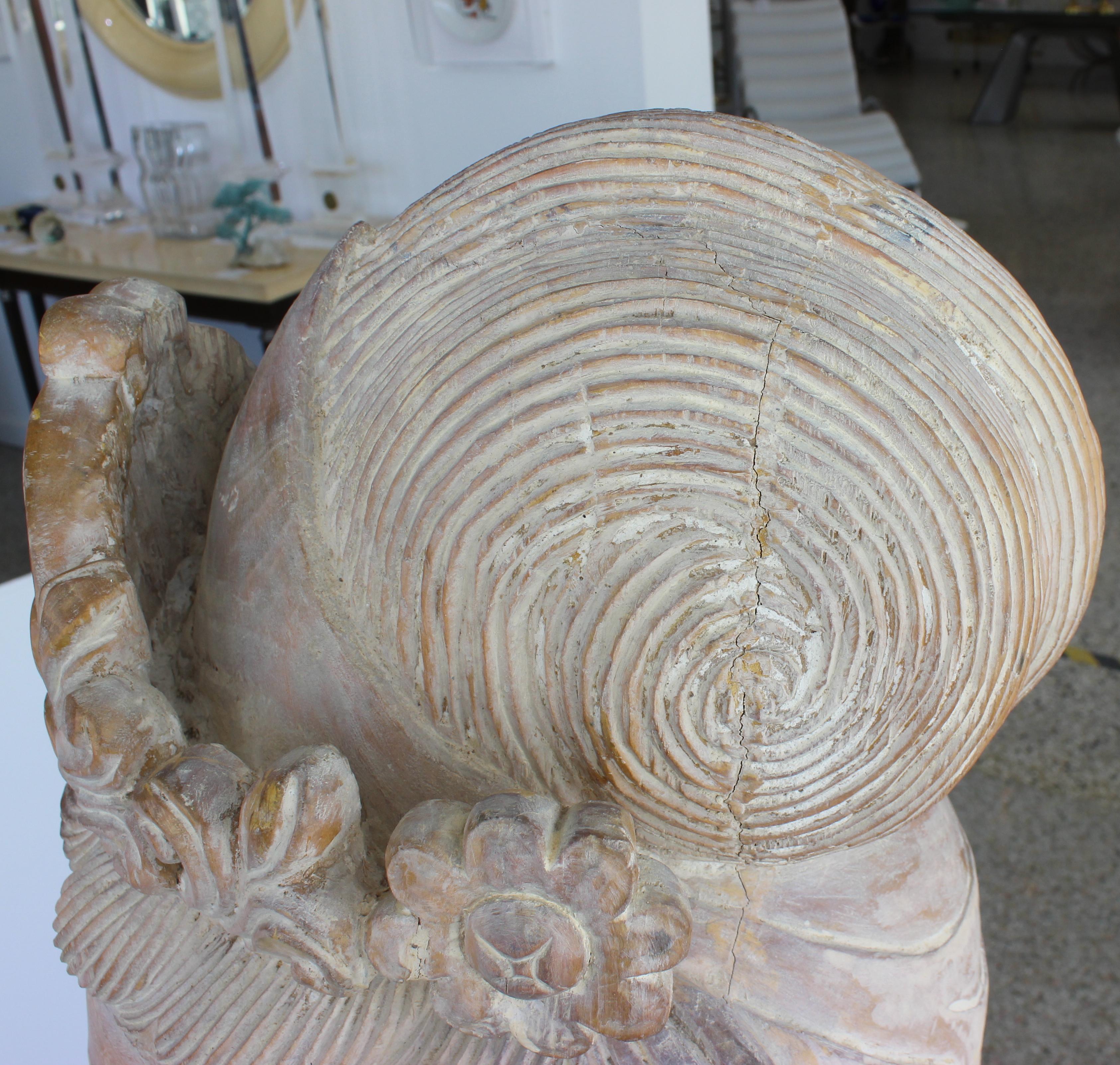 Artisan Carved Wood Buddha Head For Sale 6