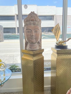 Artisan Carved Wood Buddha Head