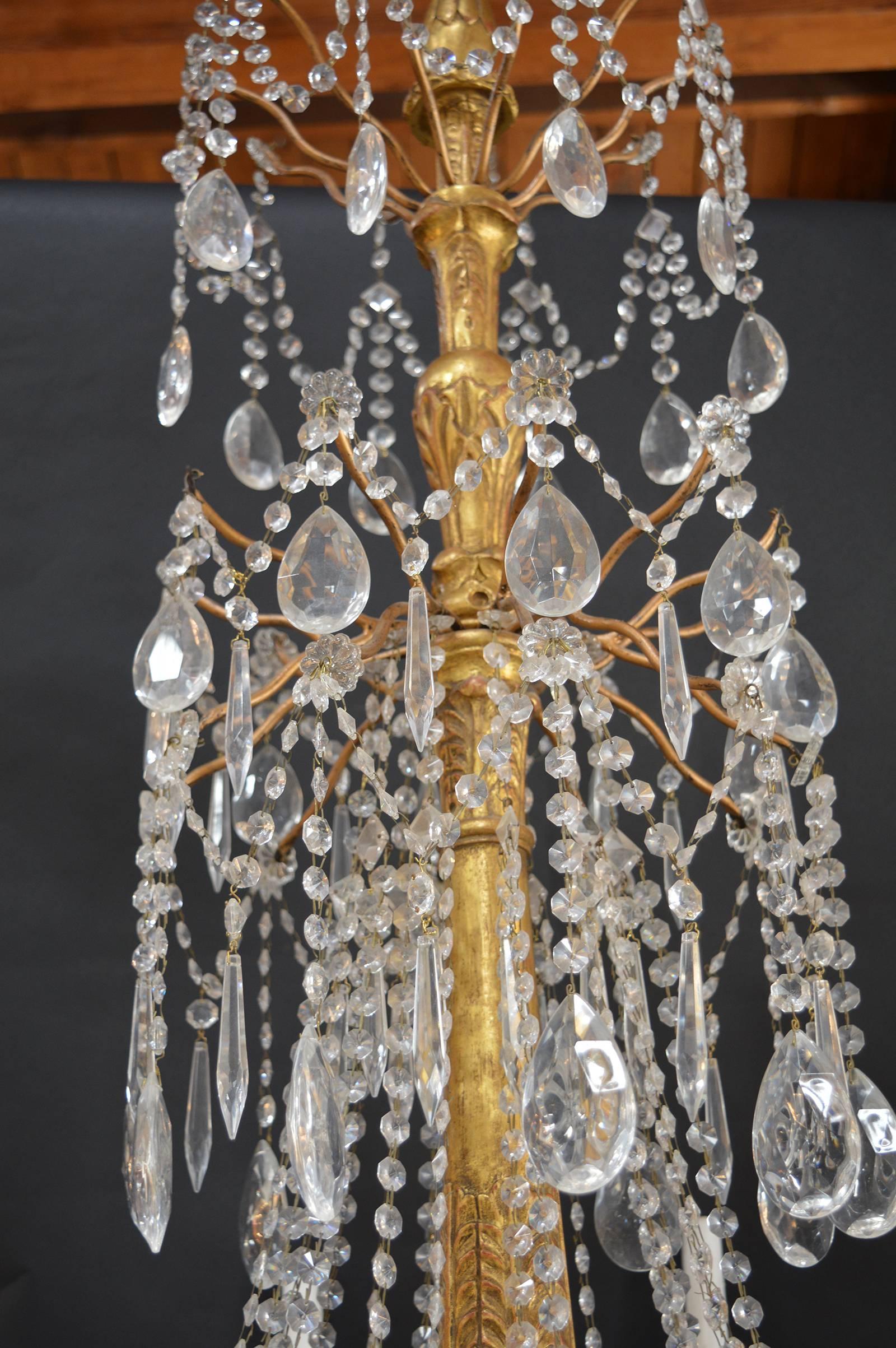 Hand-Carved Wood Chandelier 1