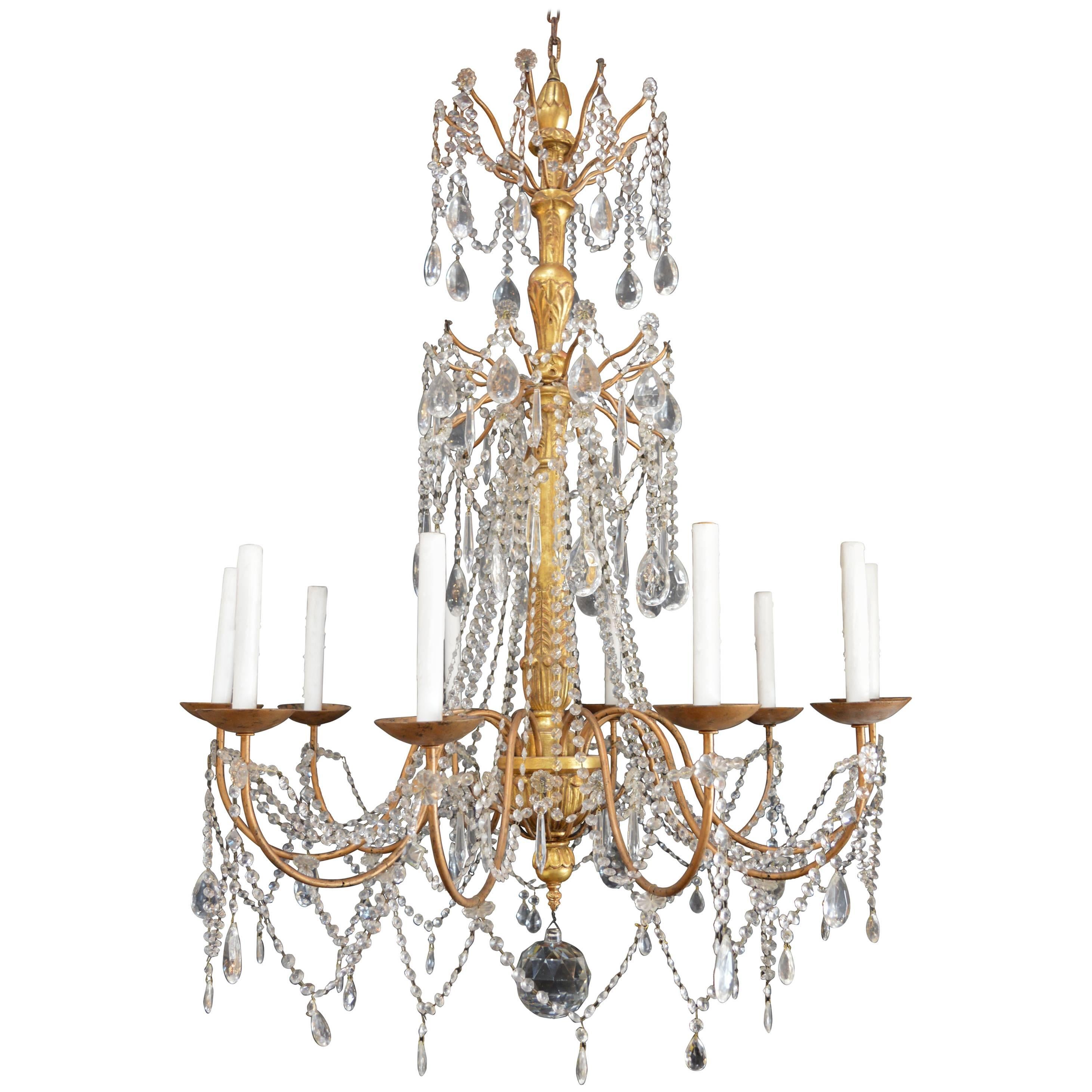 Hand-Carved Wood Chandelier