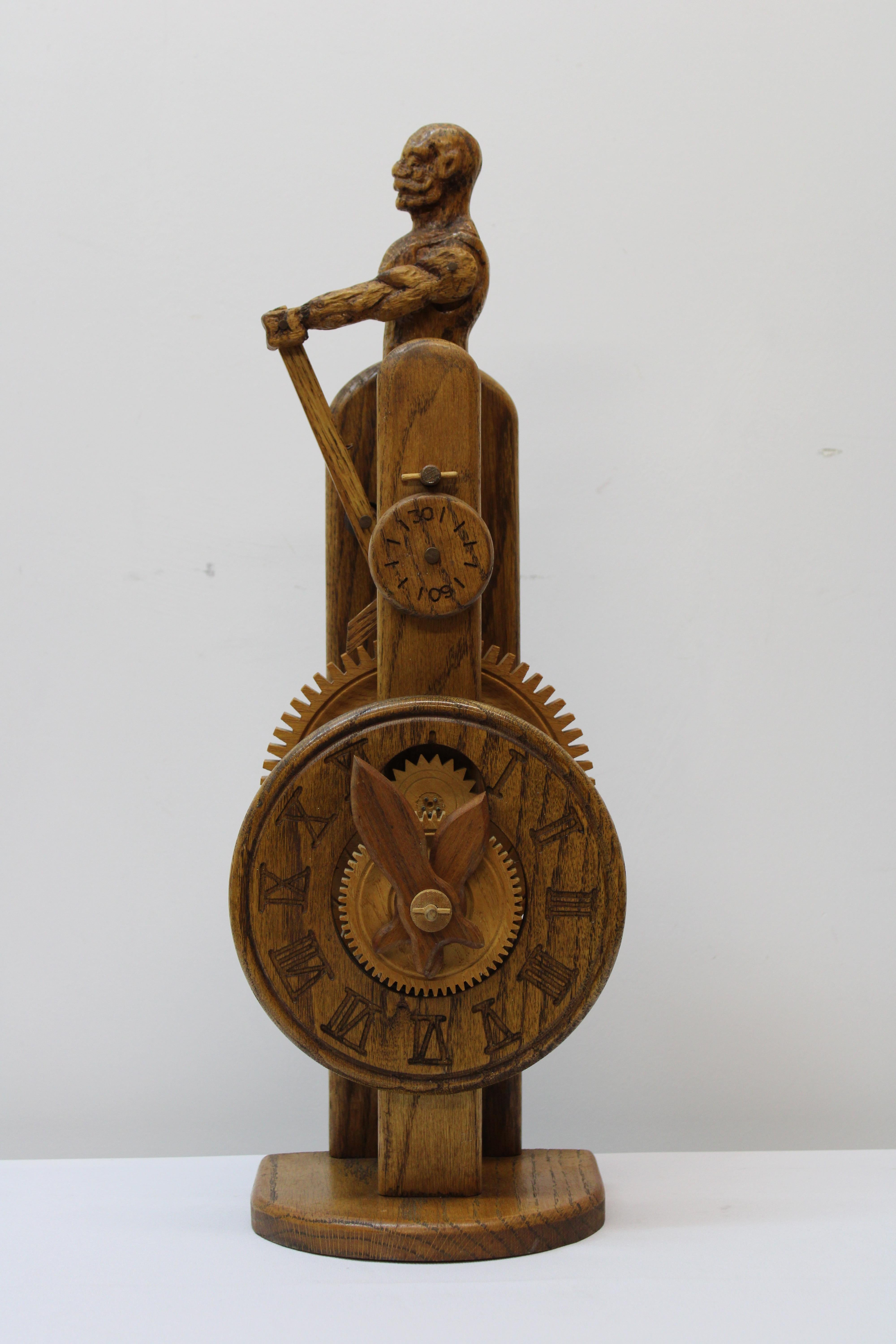 C. Late 20th Century

Hand carved wood clock w/ wooden 

Gears By Enchanted Woods
Motor Made By Synchron.