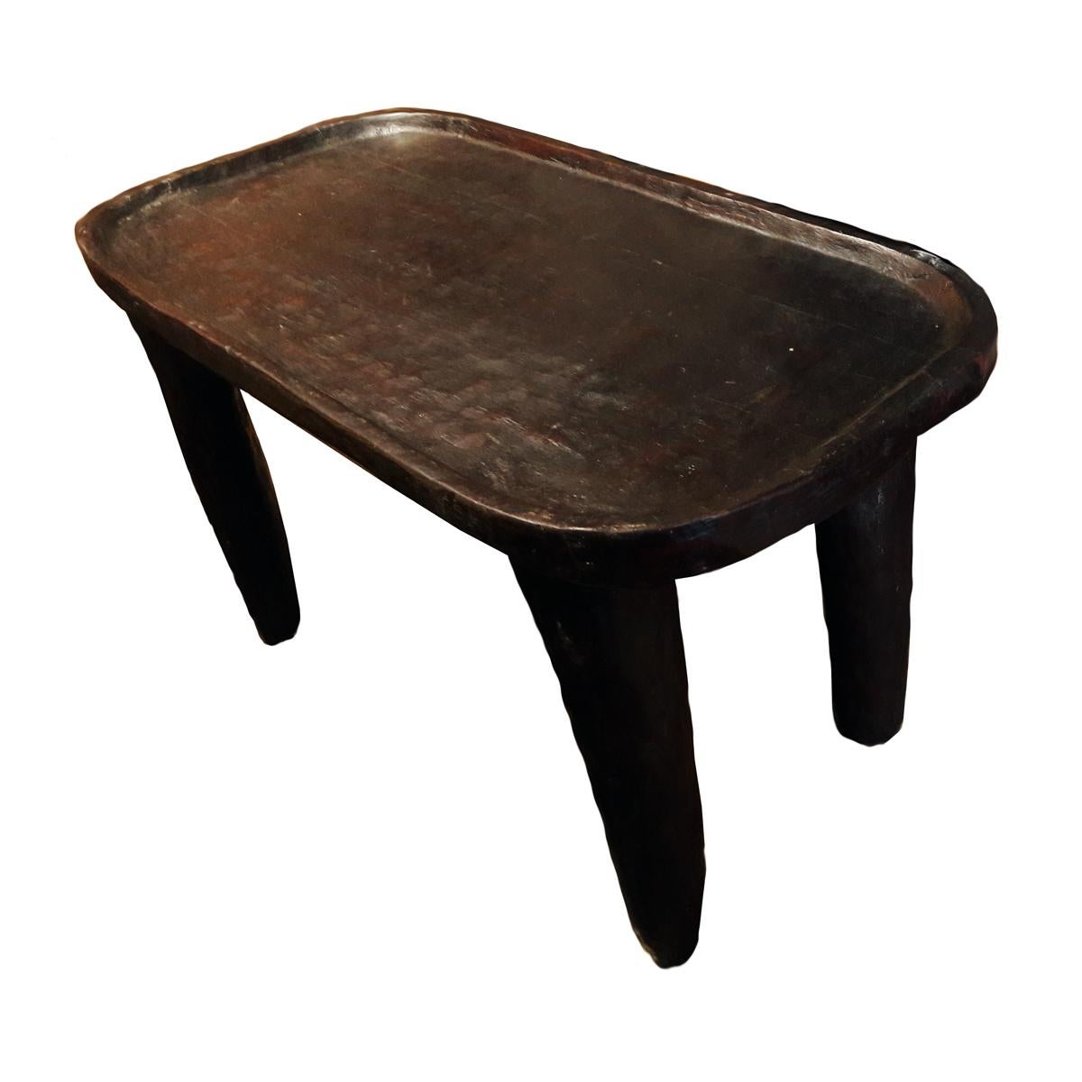 Rustic Hand Carved Wood Coffee Table from Ethiopia