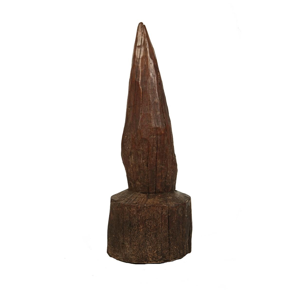 Ethiopian Hand Carved Wood Cone from Ethiopia, Mid-20th Century For Sale