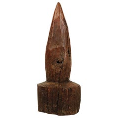 Retro Hand Carved Wood Cone from Ethiopia, Mid-20th Century