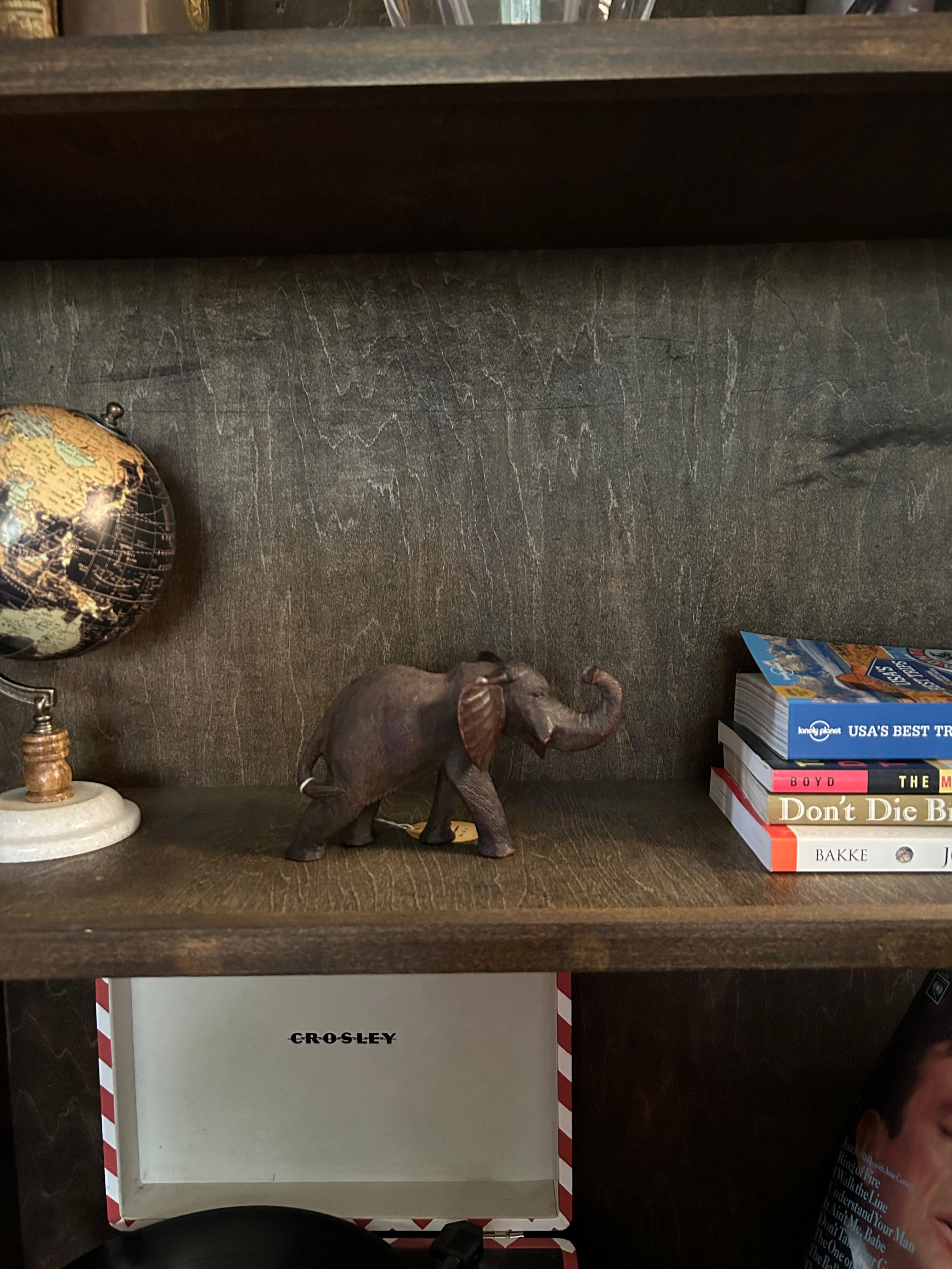 Hand Carved Wood Elephant from the Dr. Livingstone Collection For Sale 4