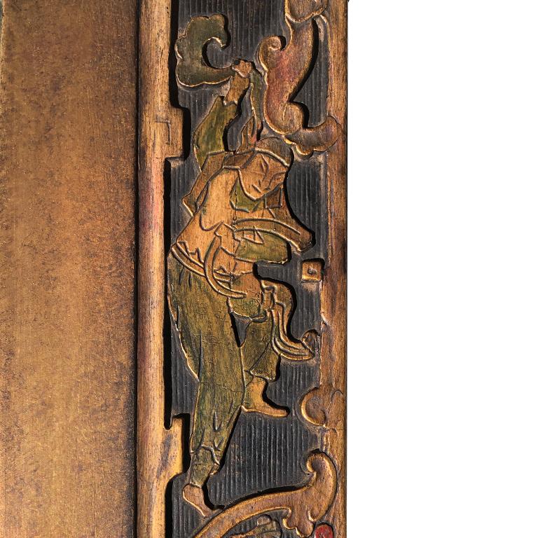 Miroir rectangulaire en bois doré sculpté en forme de pagode Chinoiserie française circa 1900 en vente 3