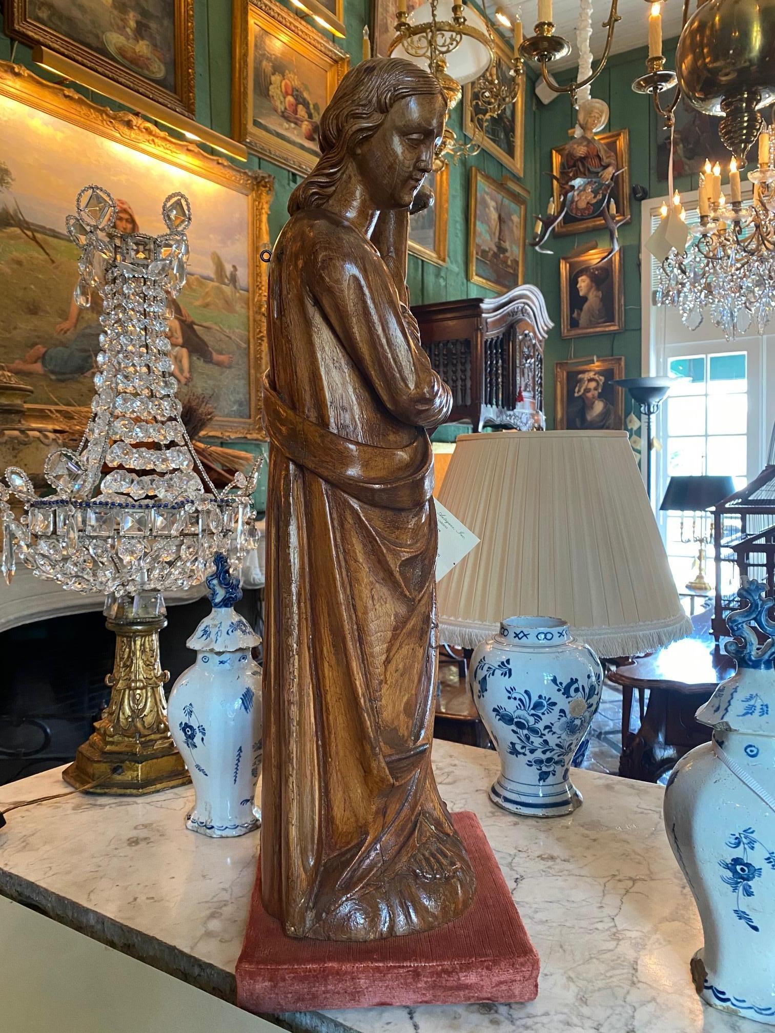 Figura scolpita a mano in Wood Scultura Angelo Statua Antiquariato Los Angeles California in vendita 7
