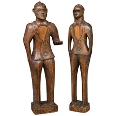 Hand Carved Wood Figures of the Jazz Age and Minstral Period