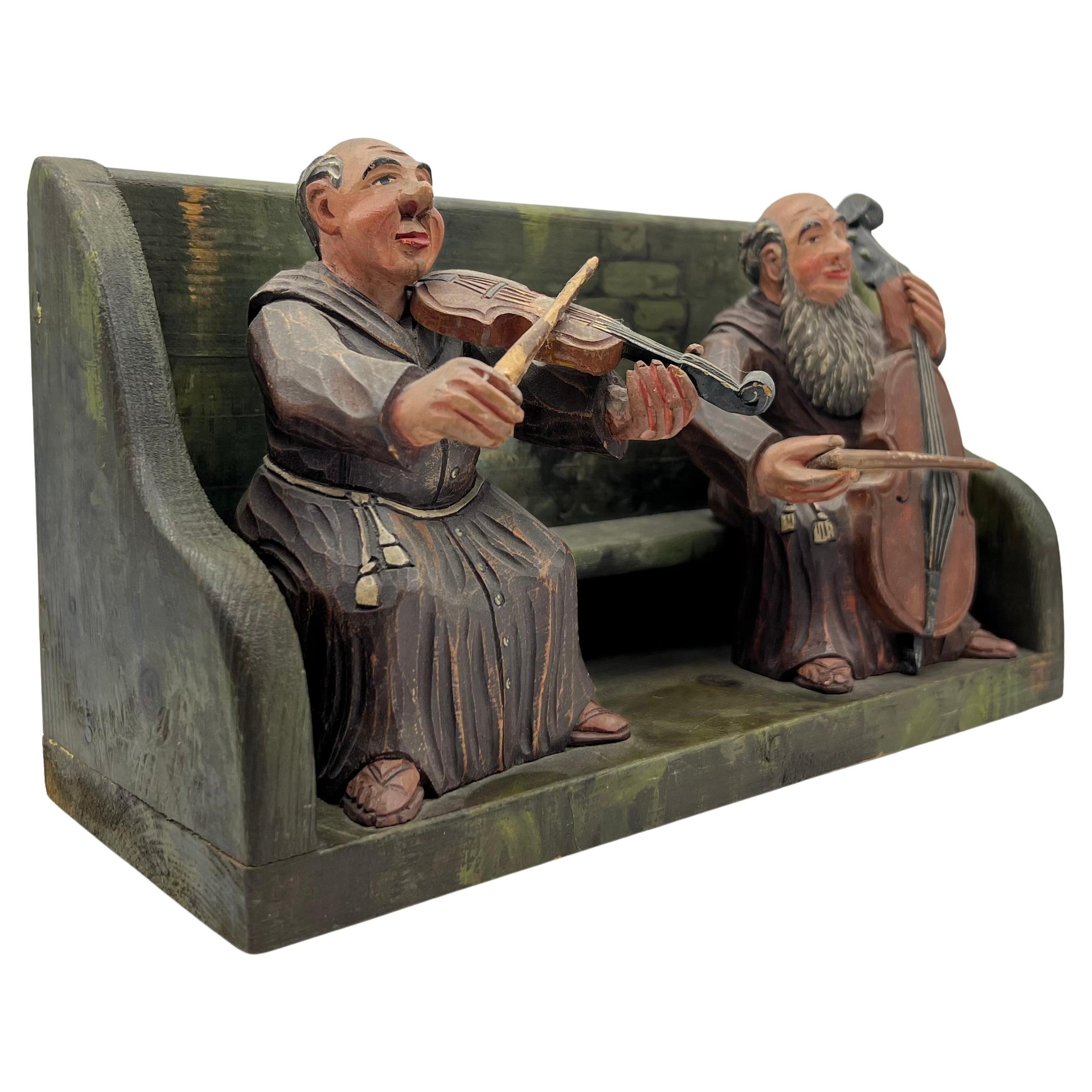 Legno intagliato a mano di monaci del XX secolo, raro, unico, rarità, buone condizioni originali.