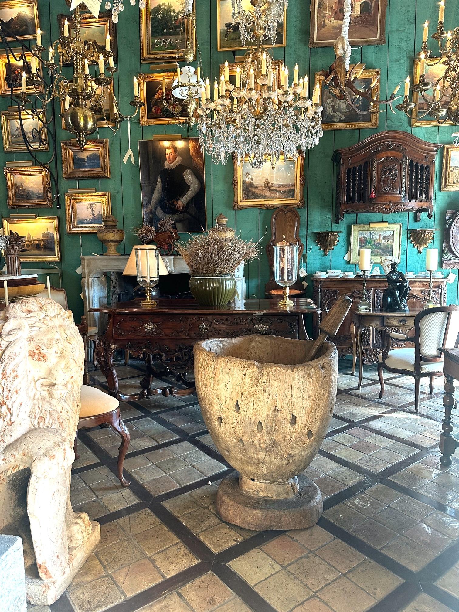 Madera Tallada a Mano Jardinera Jardinera Cachepot Antigüedades Decorativas LA Sudamericano en venta