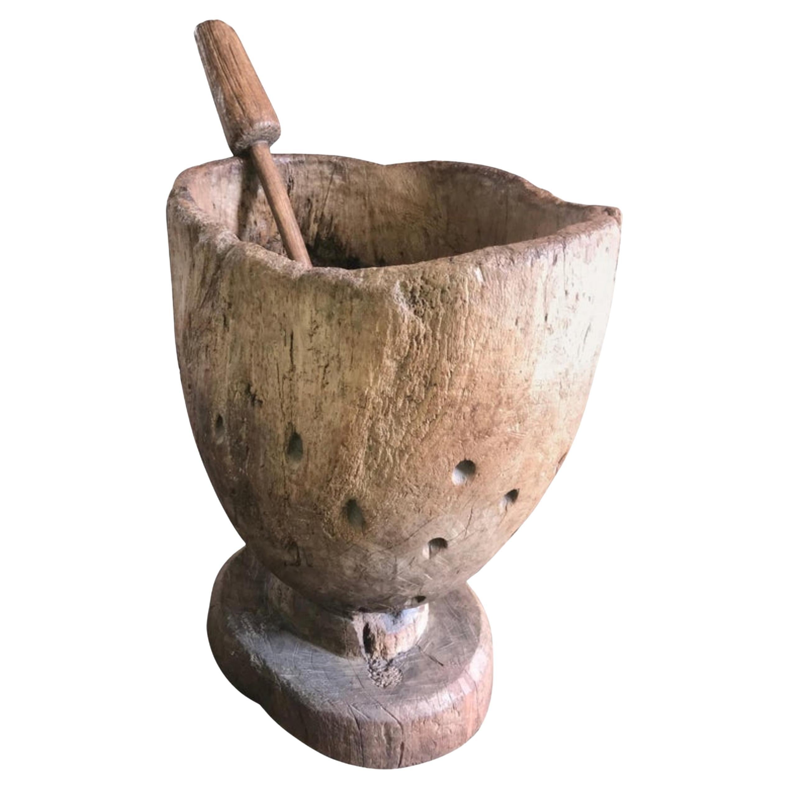 Hand Carved Wood Holder Planter Vase Jardinière Cachepot Decorative Antiques LA