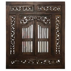 Hand Carved Wood Indian Wall Mirror 