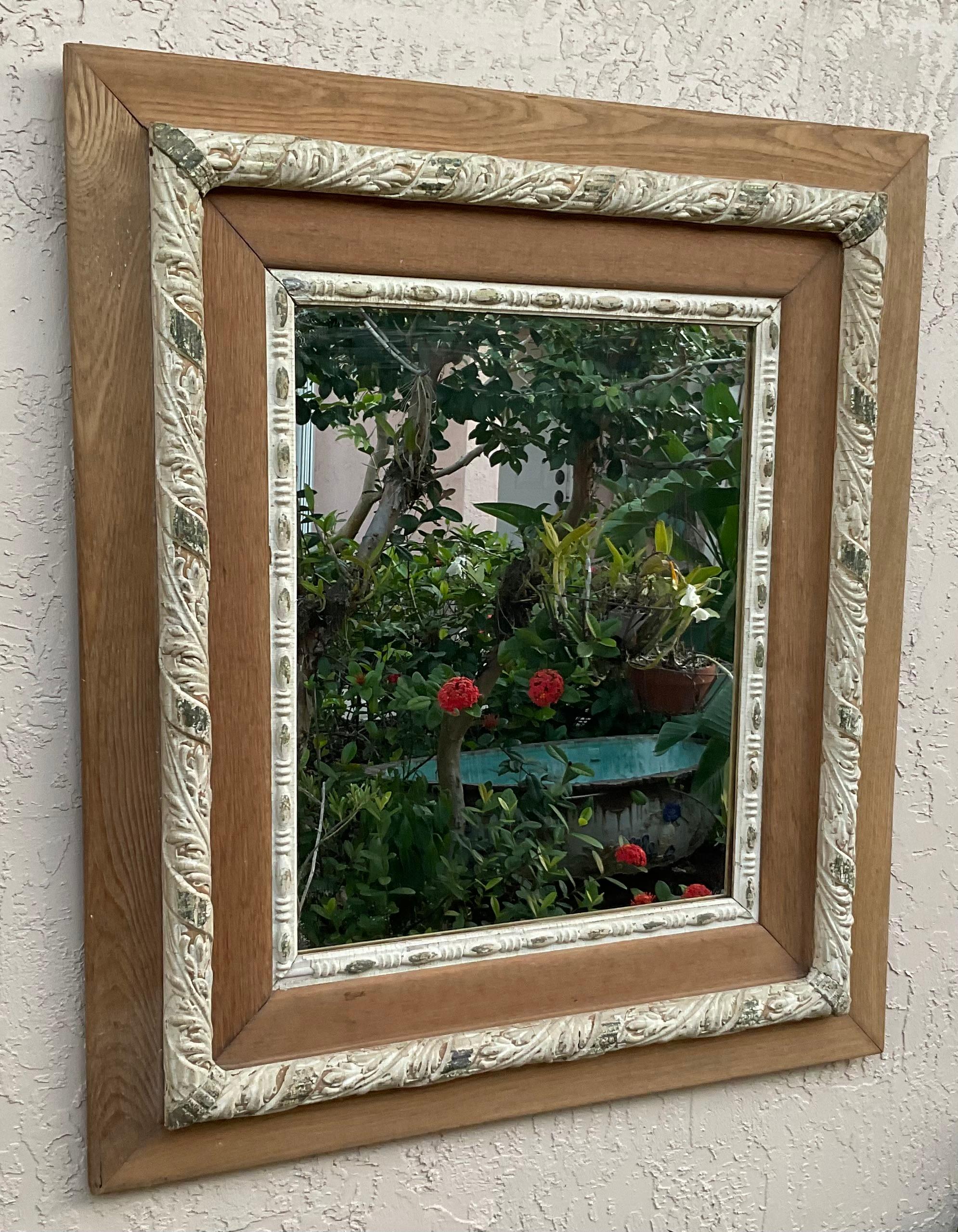 Hand Carved Wood Italian Mirror In Good Condition For Sale In Delray Beach, FL