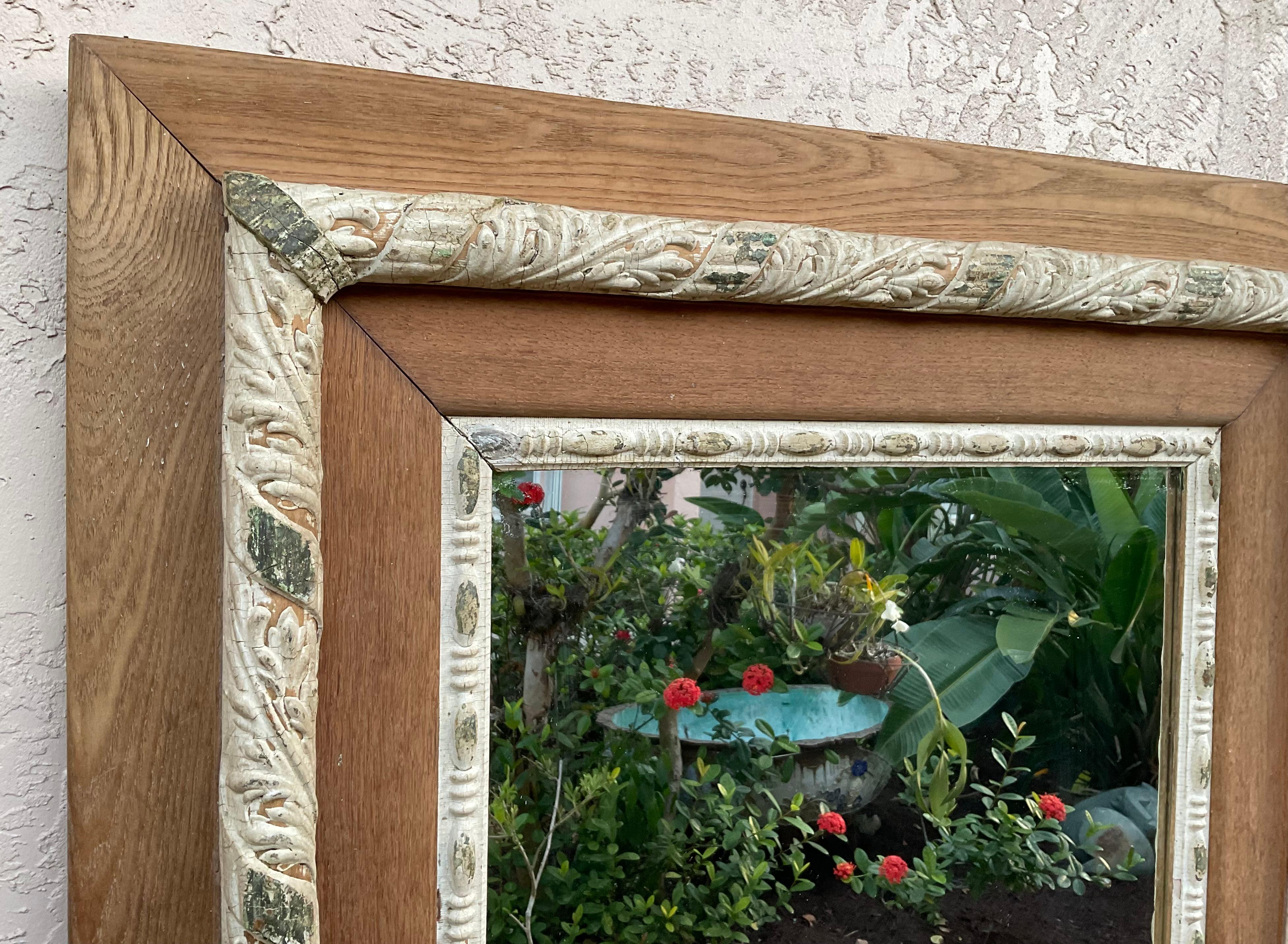 Hand Carved Wood Italian Mirror For Sale 2