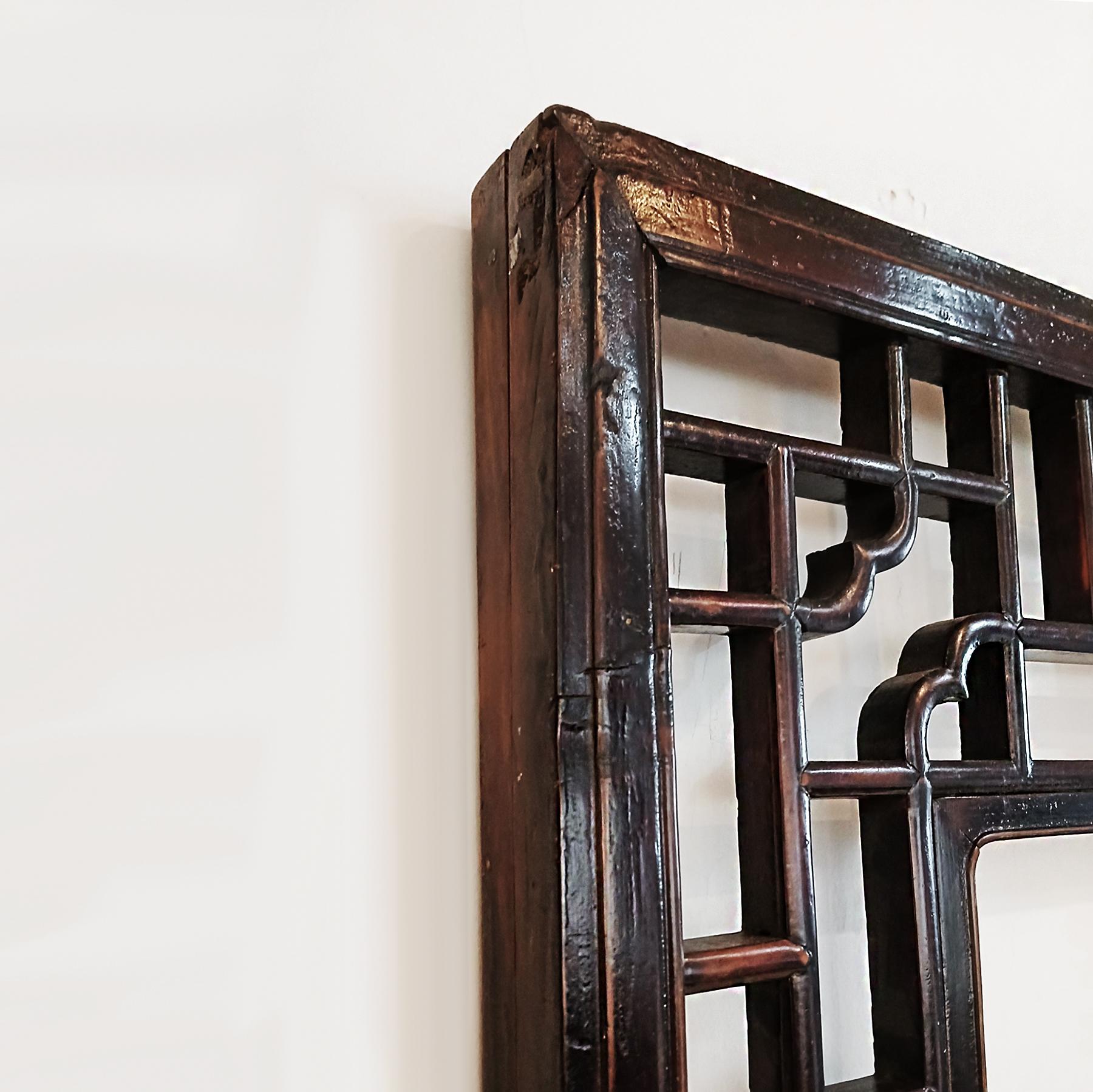 Hand-Carved Wood Lattice Panel, Early 20th Century 5
