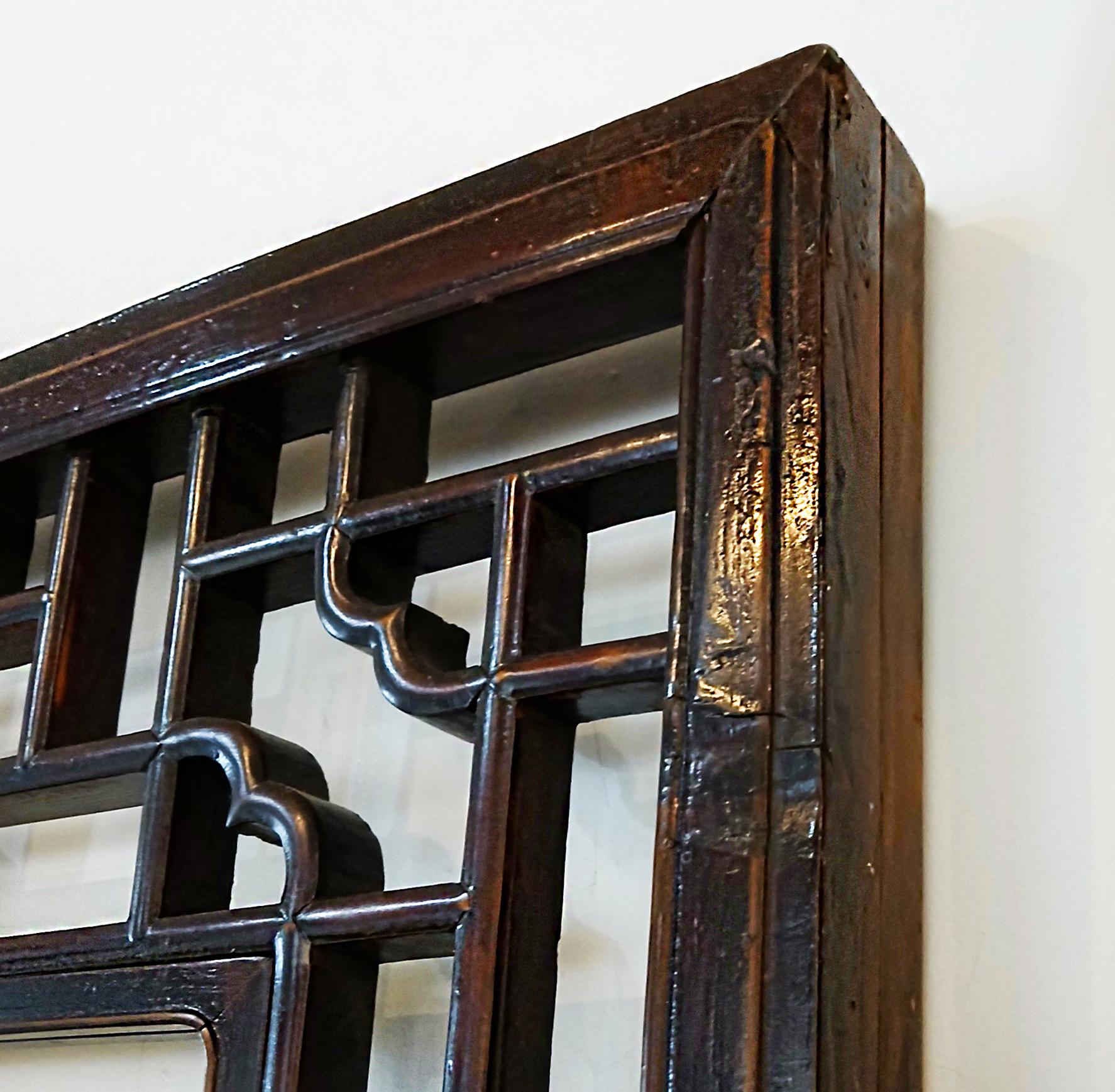 Hand-Carved Wood Lattice Panel, Early 20th Century 6