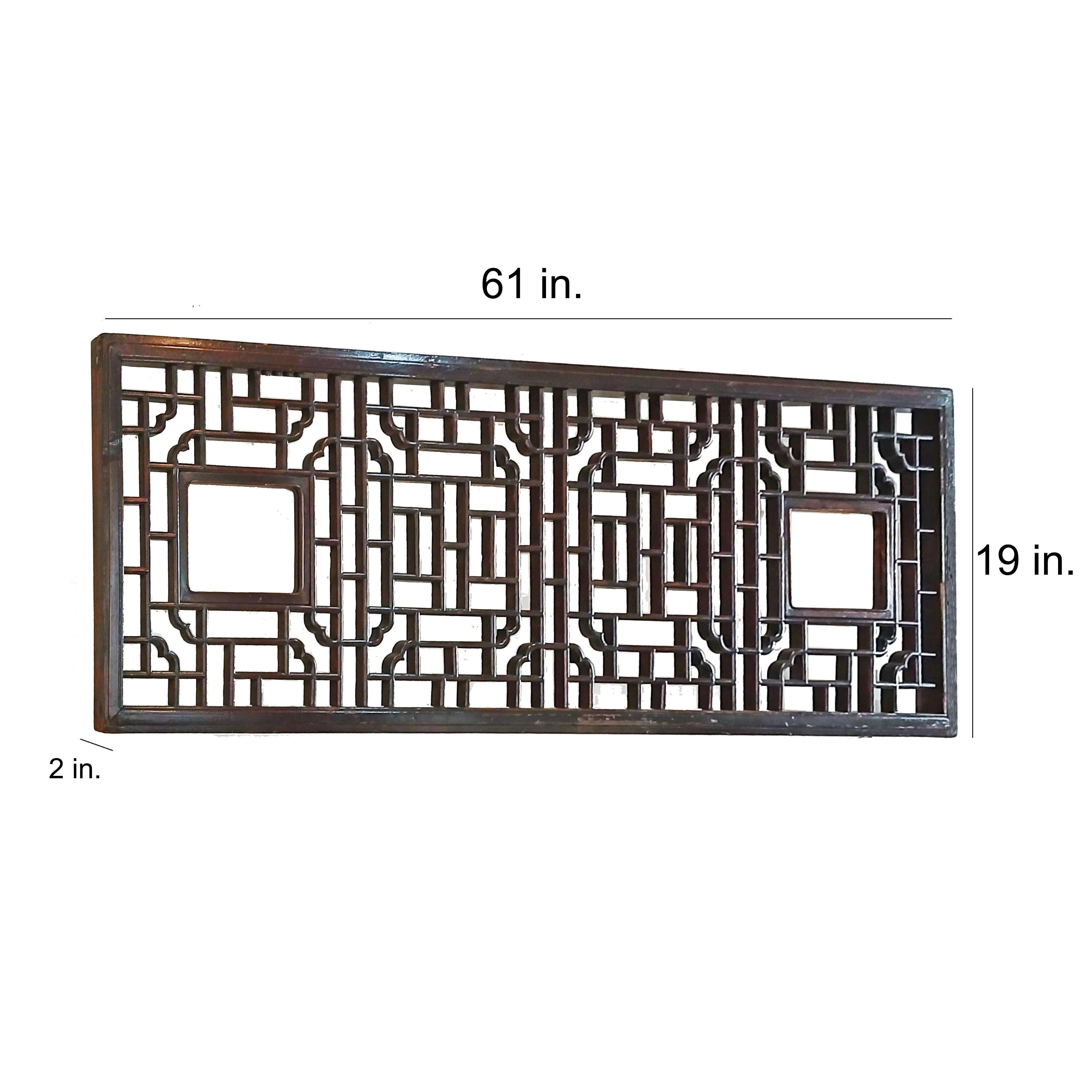 Hand-Carved Wood Lattice Panel, Early 20th Century 8