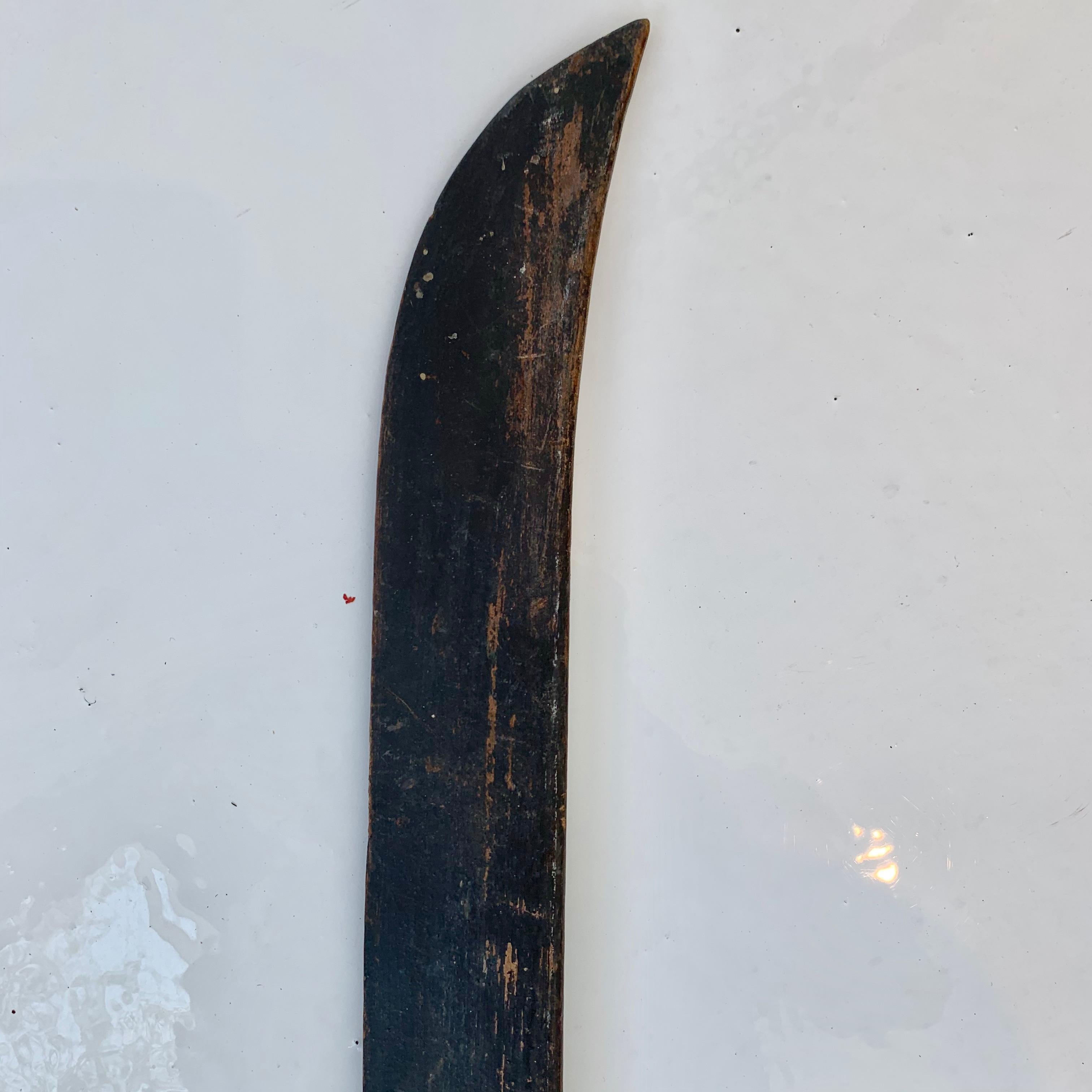 American Hand Carved Wood Machete For Sale