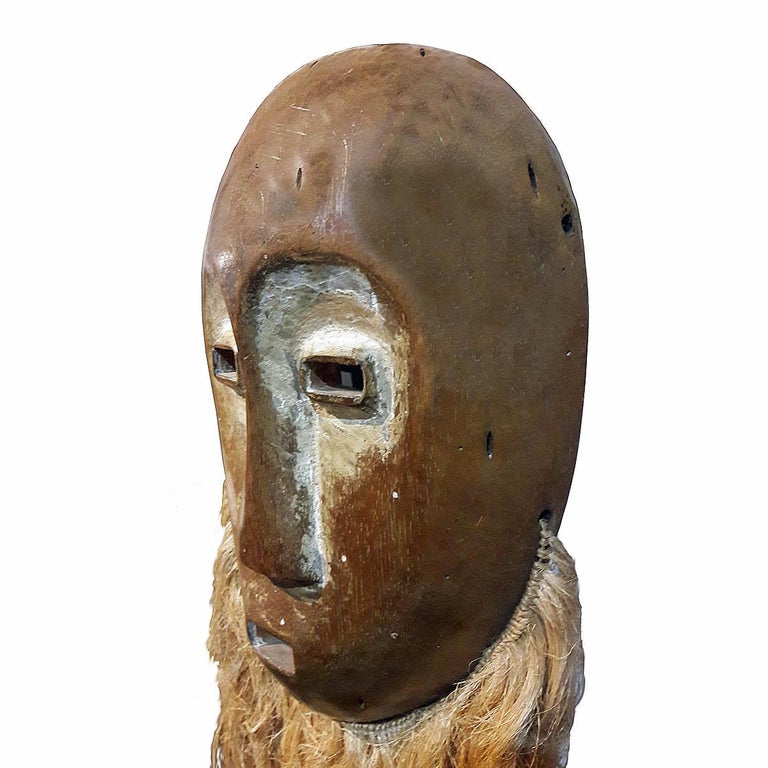 Hand Carved Wood Mask from Ivory Coast, Mid20th Century For Sale at