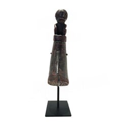 Hand-Carved Wood Medicine Container from Indonesia, on stand