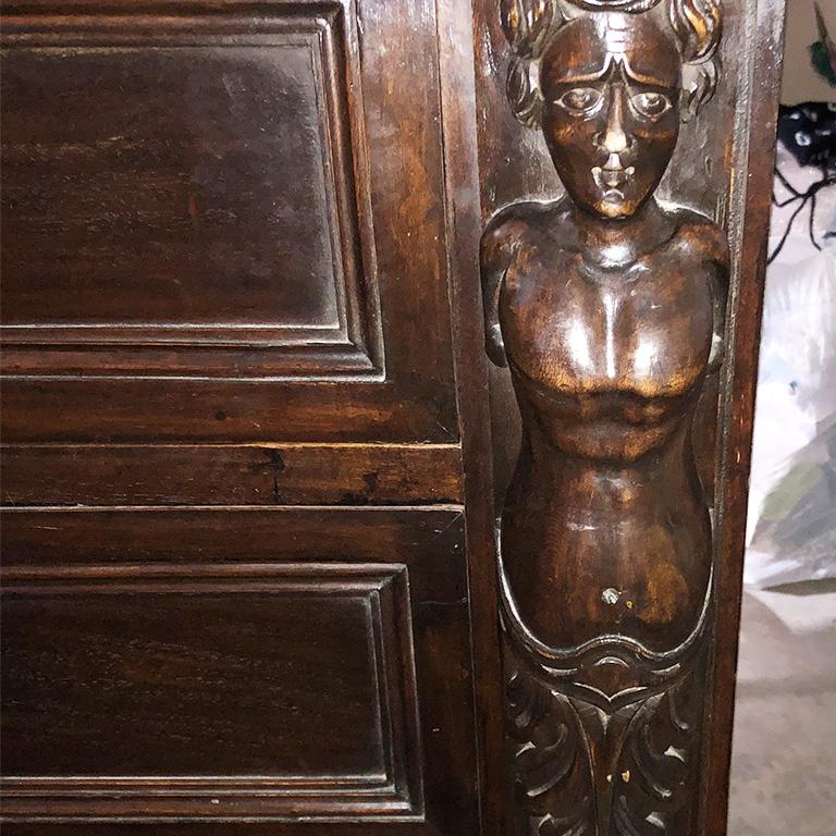 Carved Wood Mermaid 4 Drawer Commode Nightstand or Chest France 17th Century 7