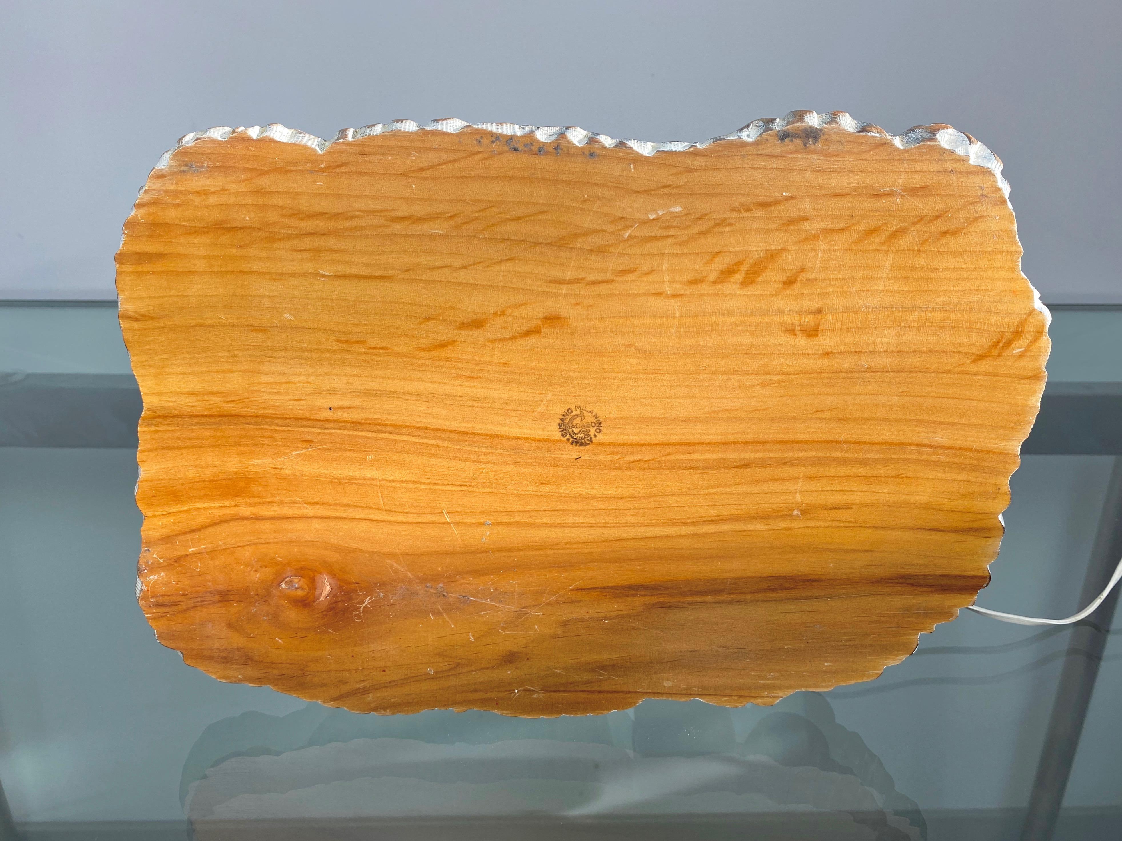 Lampe de table Moulin en bois sculpté à la main Cendrier par Aldo Tura Macabo:: Italie:: années 1960 en vente 3