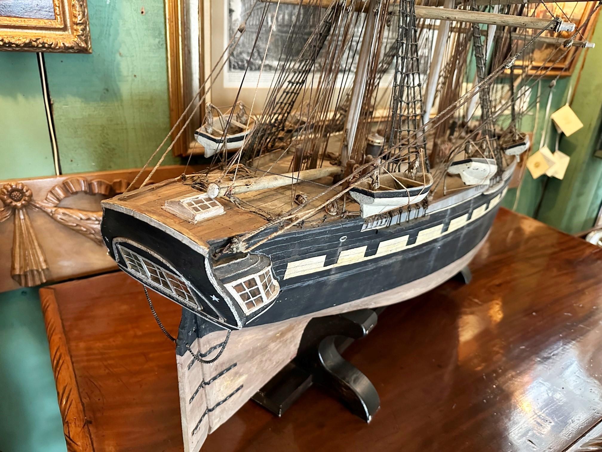 Hand carved Wood Model Sailing Ship model Margaret Sculpture center piece LA CA  For Sale 11