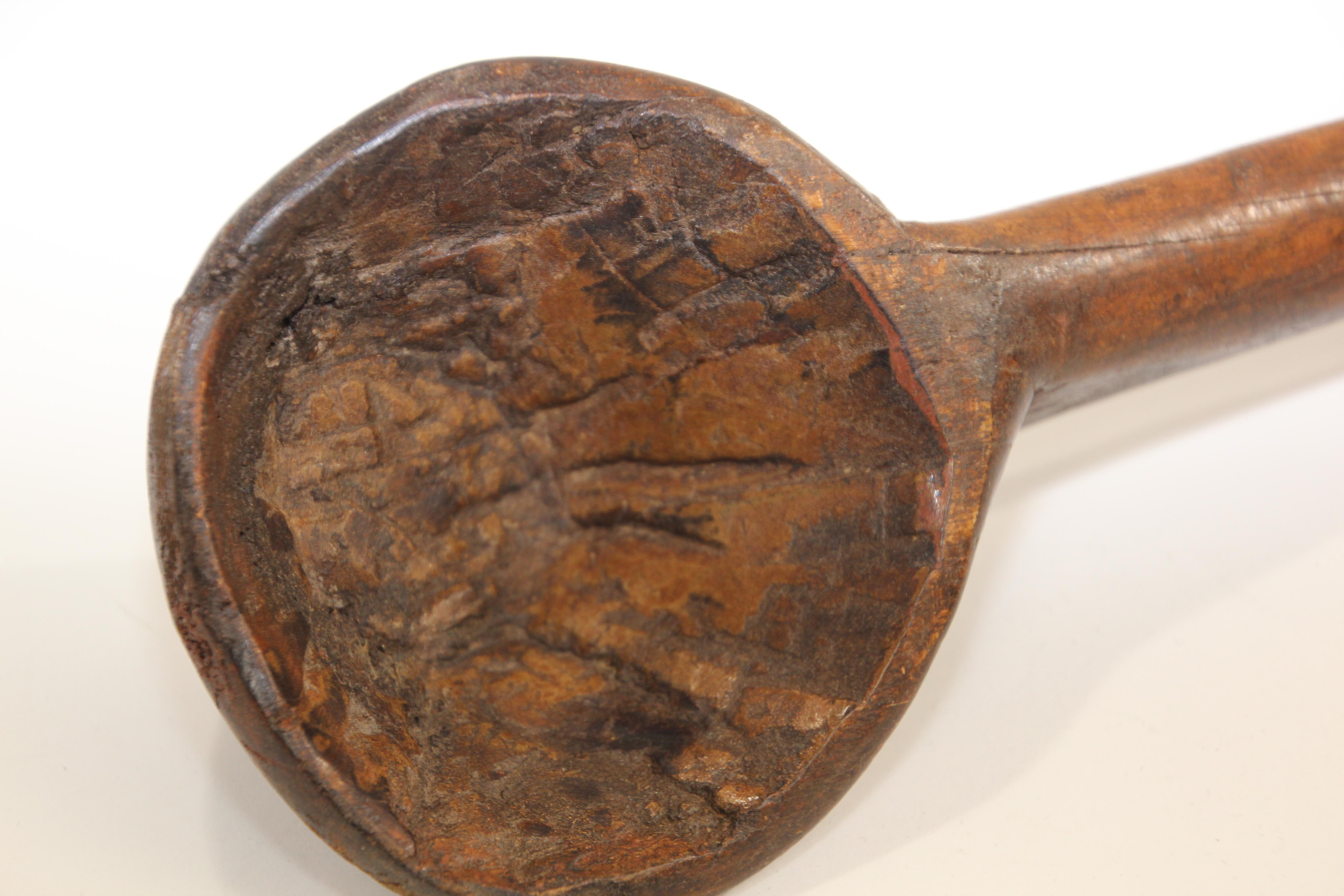 Cuchara Grande Étnica Marroquí de Madera Tallada a Mano en venta 3