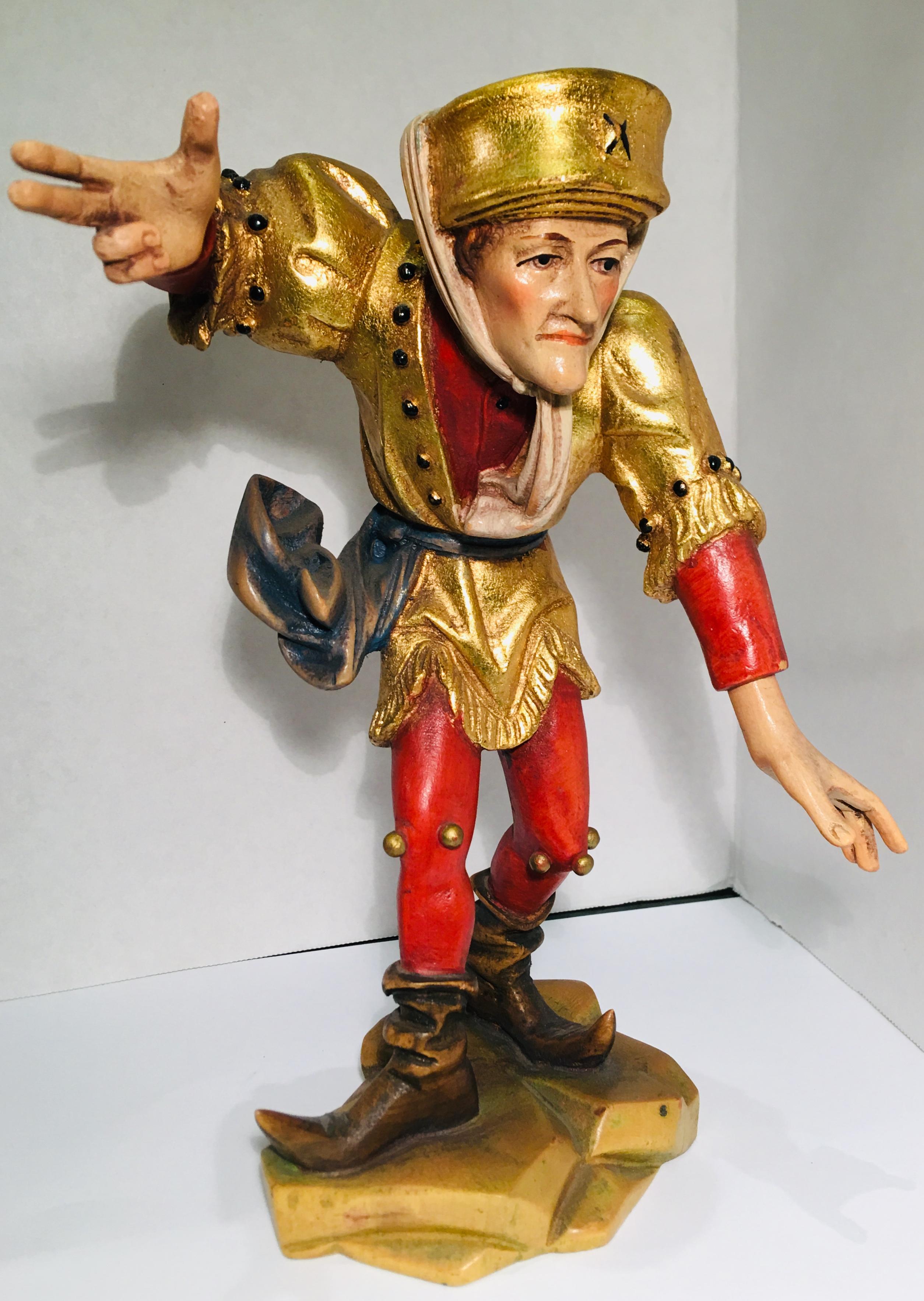 Figurine italienne insolent Oswald Demetz Deur Morisco, sculptée à la main en vente 4