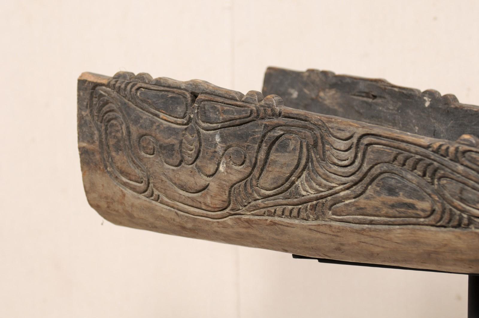 hand carved canoe