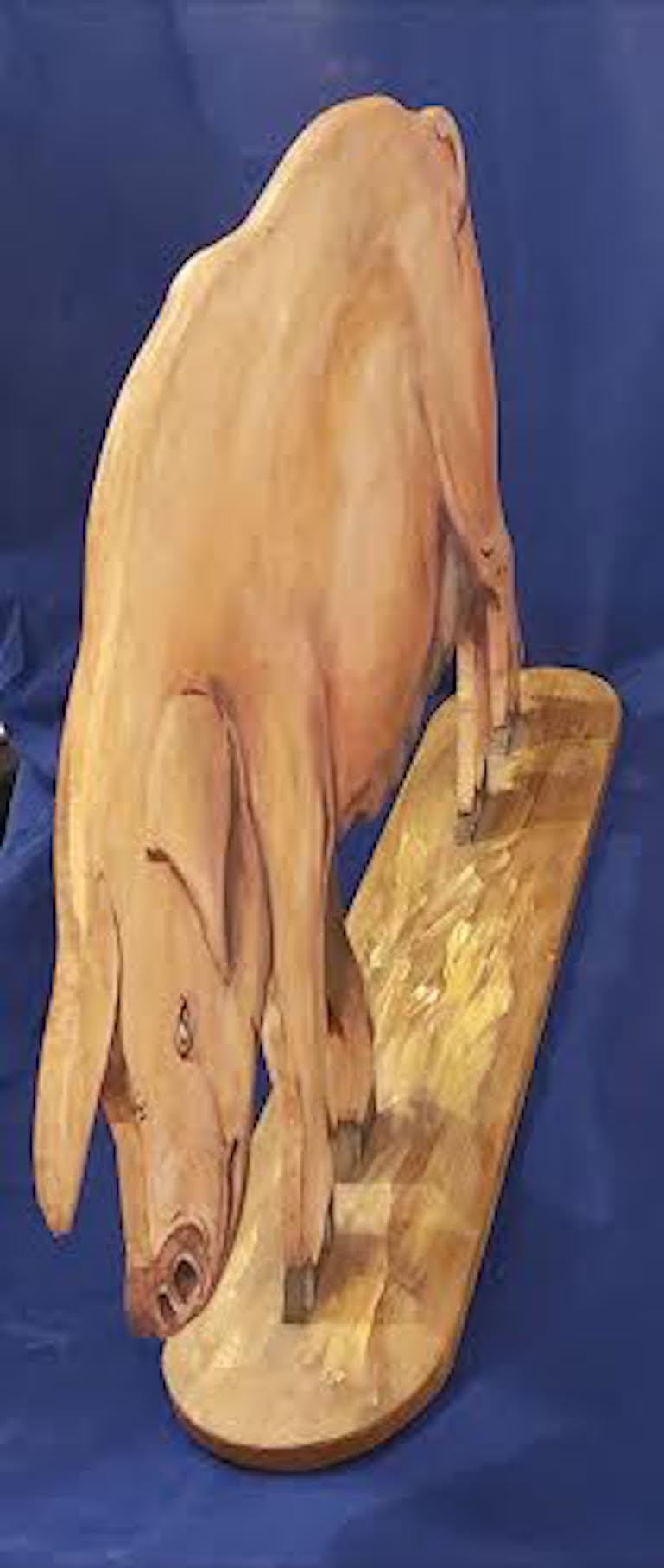 Cerdo de Madera Tallada a Mano con Pintura Original, Firmado finales del siglo XX