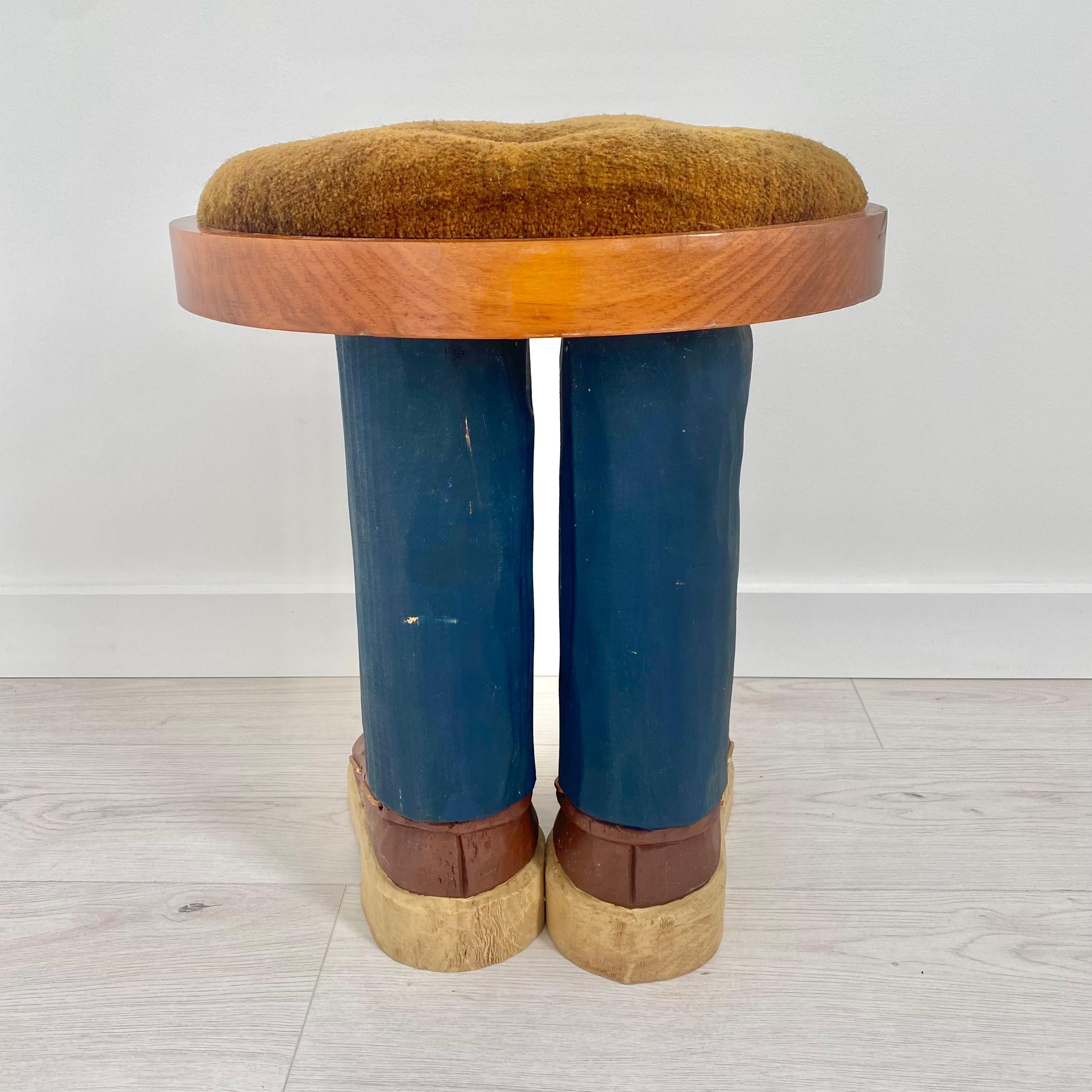 Taburete Pop Art de madera tallada a mano, años 70 EE.UU. en venta 3