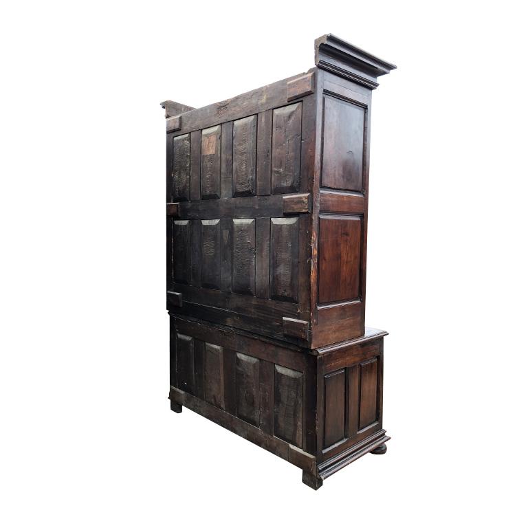 18th Century and Earlier Hand Carved Wood Renaissance Period Armoire a Deux Corps or Buffet 1600s France