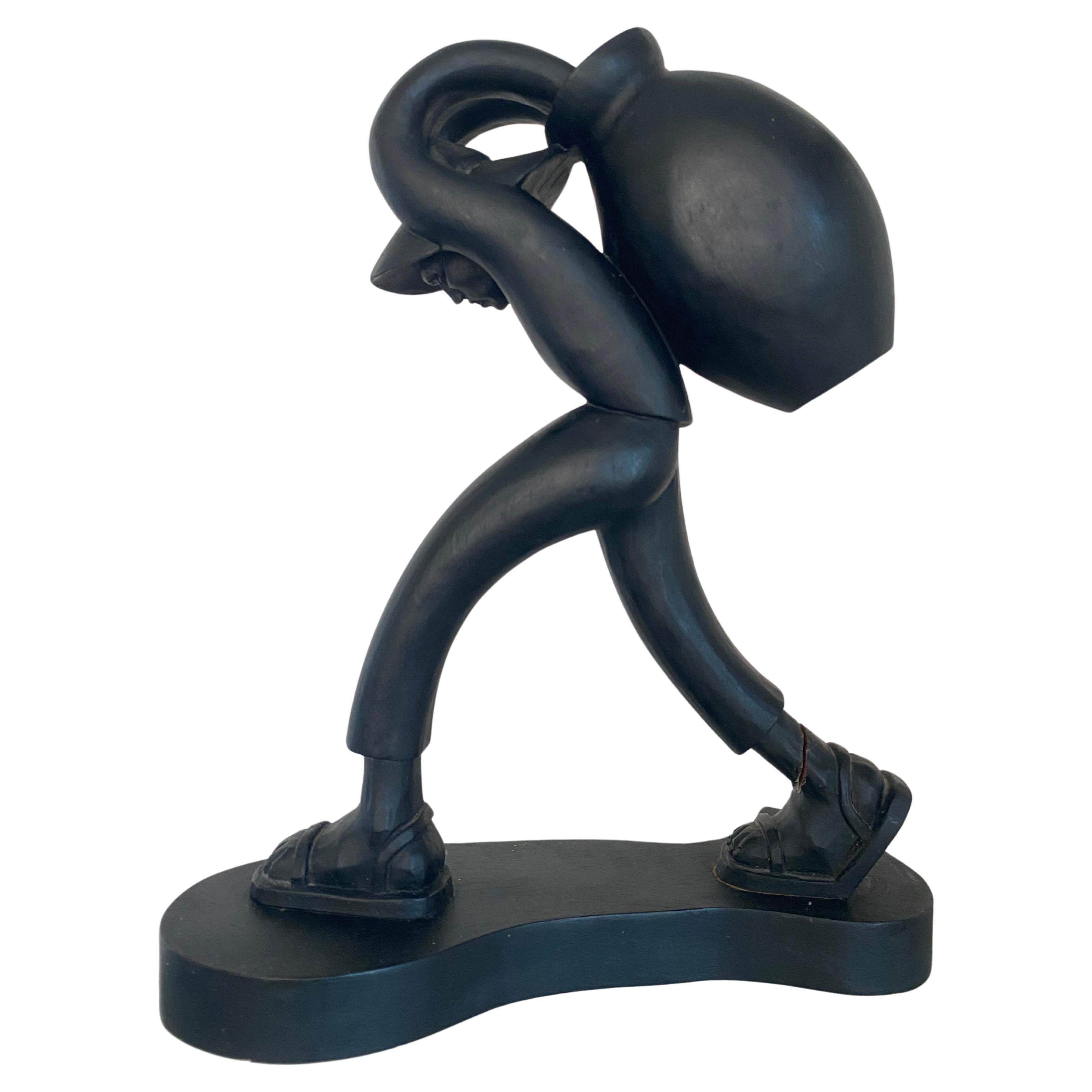 Hand-Carved Wood Sculpture by Jose Pinal, Mid-Century Modern, Mexico