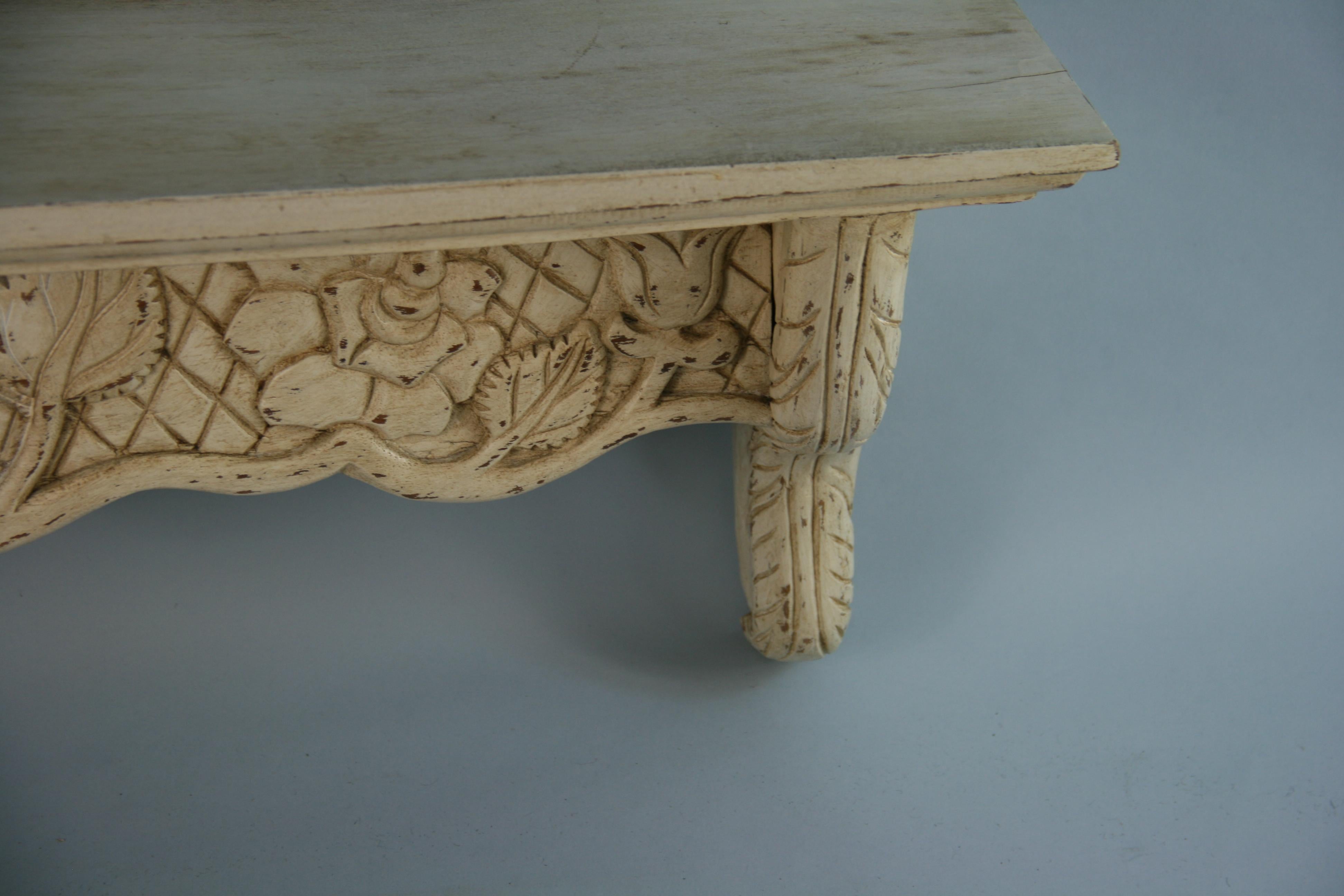 Hand Carved Wood Shelf For Sale 3